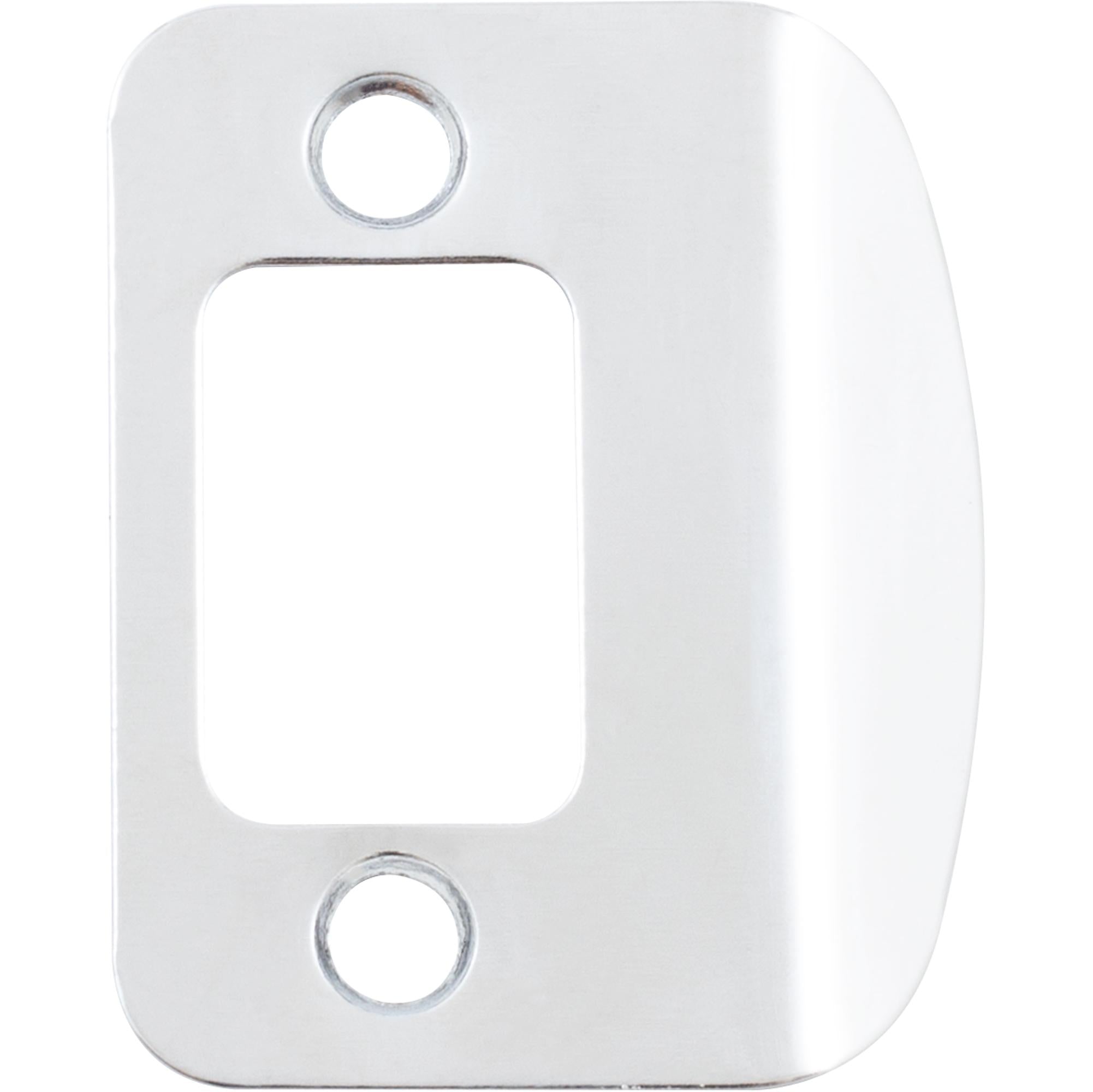 Stone Harbor Hardware Full Lip Round Corner Deadbolt Strike Plate, 2-1/4 Inches, 1-5/8" Center-to-Center, Polished Chrome