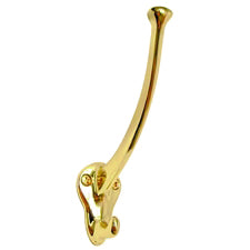 575a3 Coat & Hat Hook (Aluminum W/Br Brass Finish)7"H(Sp575a3)
