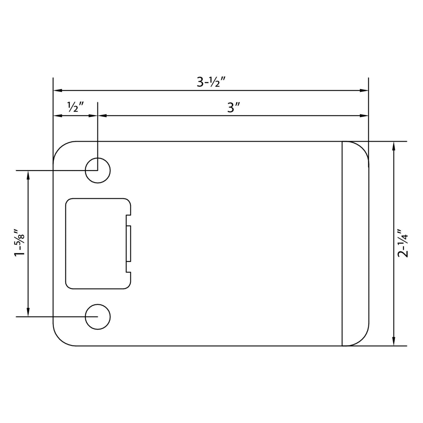 Stone Harbor Hardware Round Corner Extended Lip Strike Plate, 2-1/4" x 3", (3-1/2" Overall Length), Oil-Rubbed Bronze