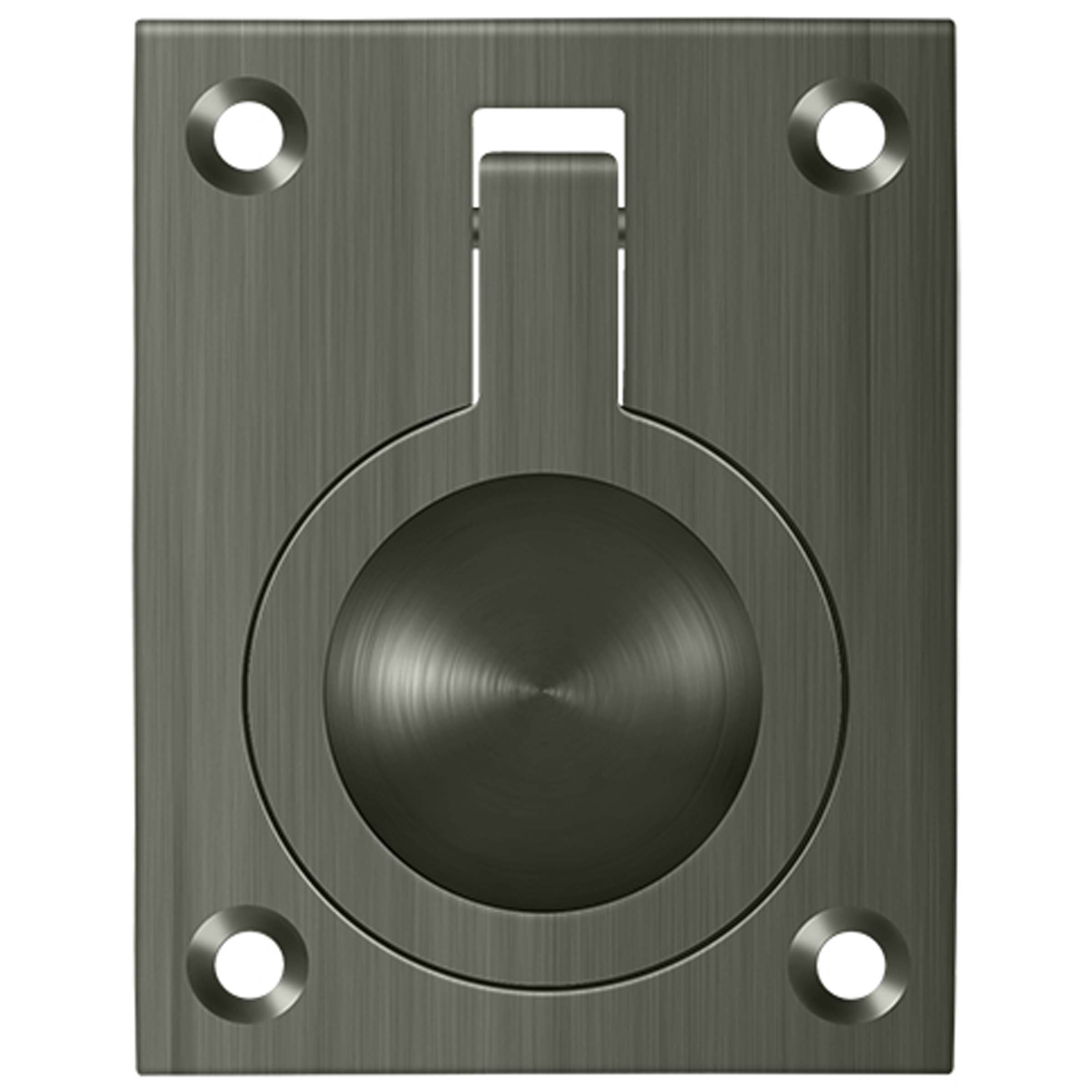 Deltana FRP25U15A 2 1/2-Inch x 1 7/8-Inch Solid Brass Flush Ring Pull