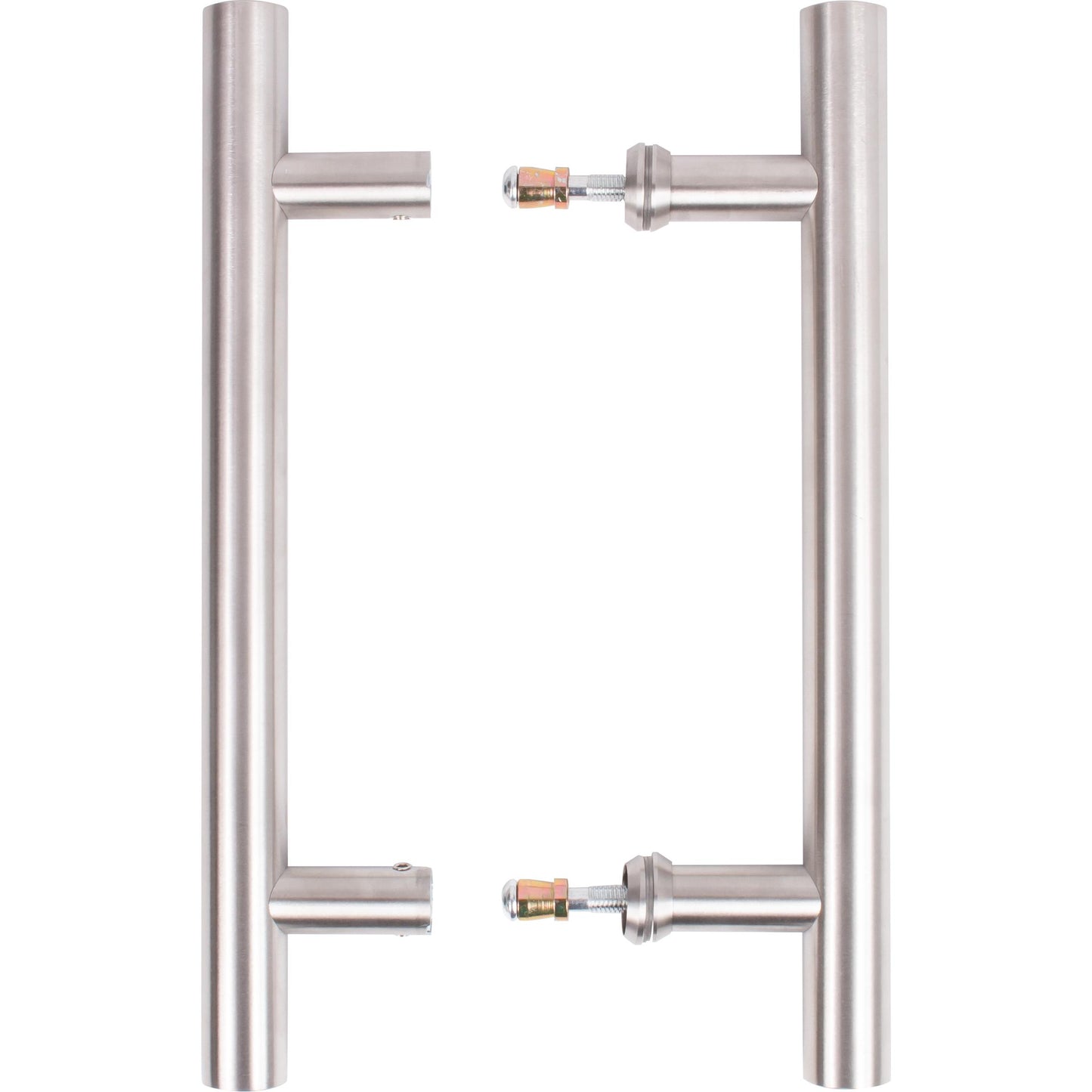 Stone Harbor Hardware Sliding Door Double-Sided Round Bar Pull Set, 12 Inches, Satin Stainless Steel