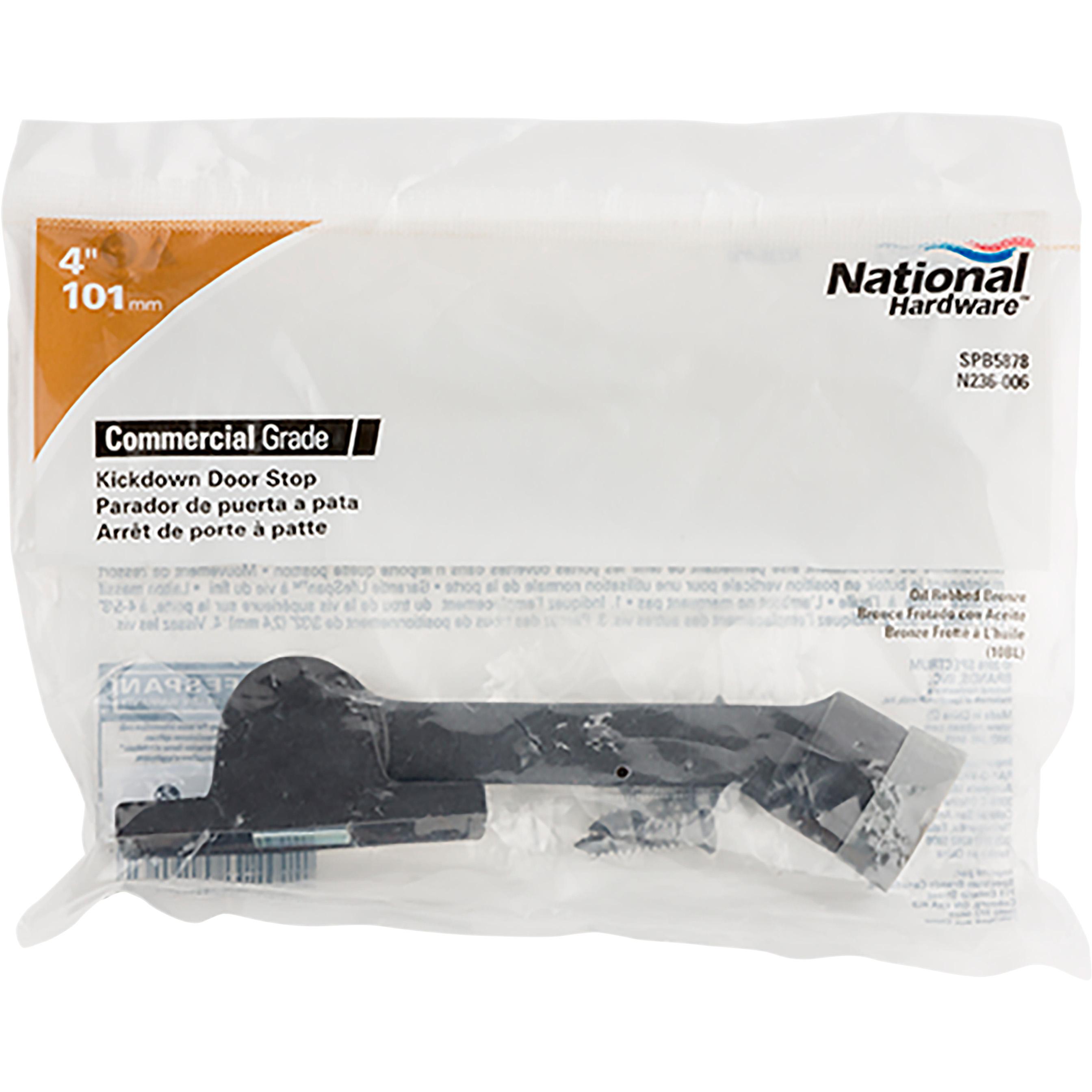 National Hardware - SPB5878 4" Commercial Grade Brass Kickdown Door Stop - Oil Rubbed Bronze