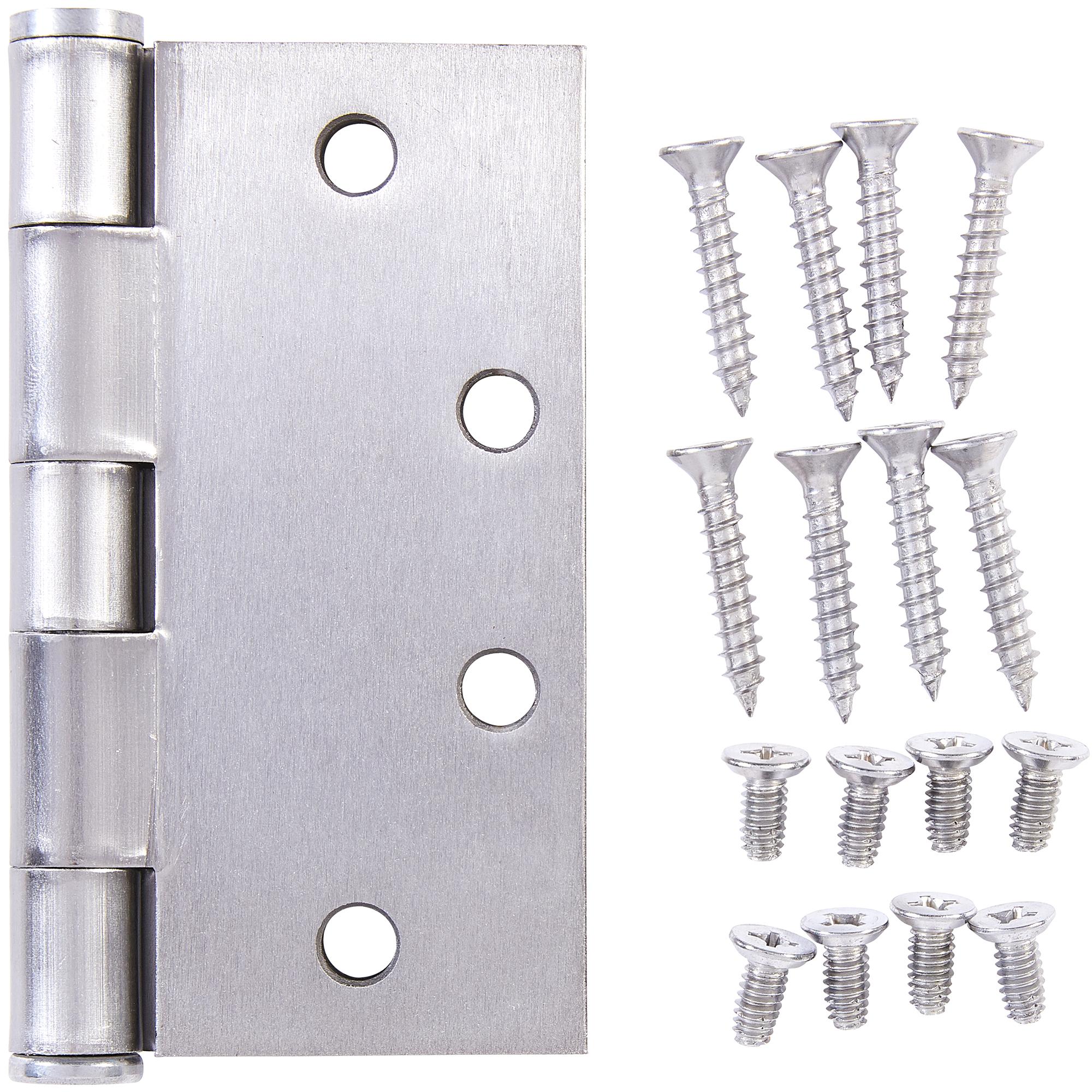 F179 4-1/2" SQR Full Mortise Standard Weight Hinge - Satin Chrome