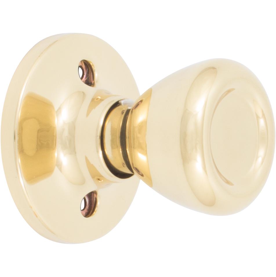 Stone Harbor Hardware Tulip Door Knob, Dummy (Non-Turning) Latch, Polished Brass