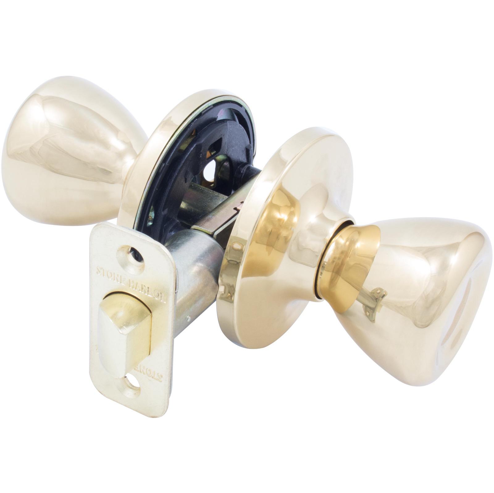 Stone Harbor Hardware Tulip Door Knob, Passage (Hall/Closet) Latch, Polished Brass