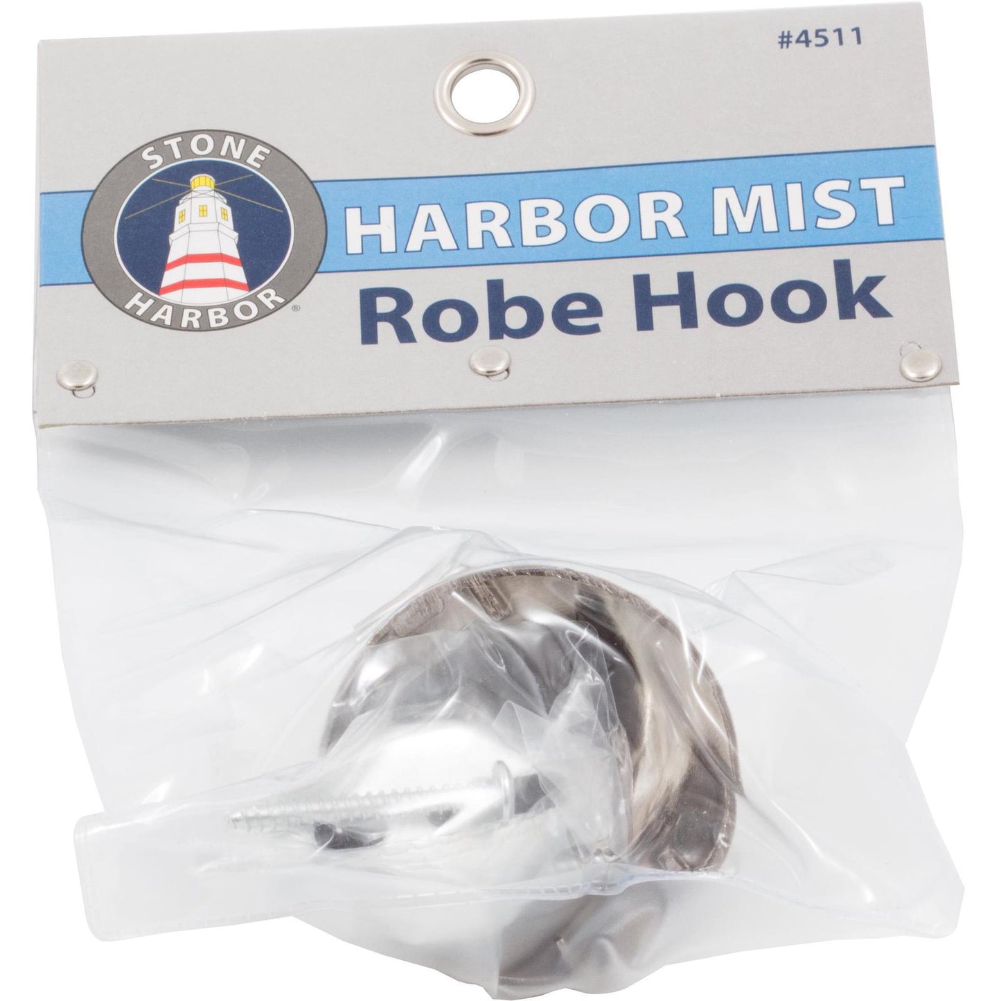 Stone Harbor Hardware Harbor Mist Robe Hook, Satin Nickel