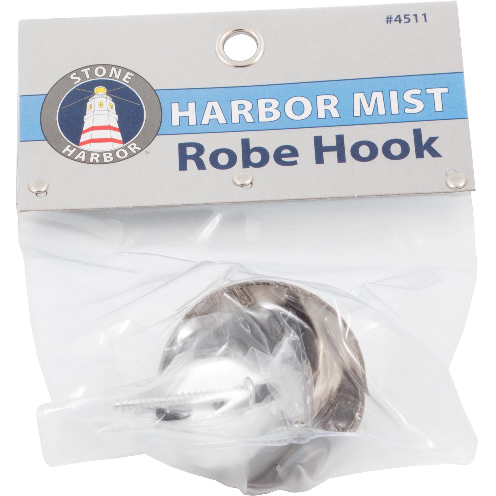 Stone Harbor Hardware Harbor Mist Robe Hook, Satin Nickel