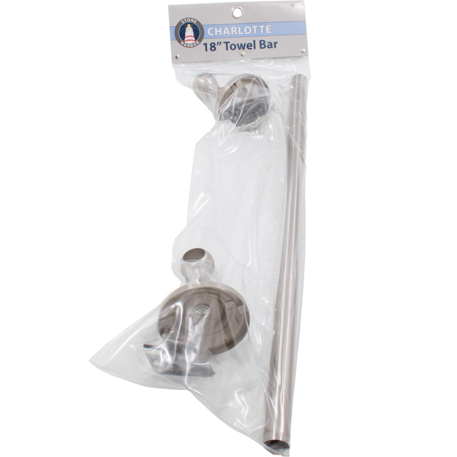 Stone Harbor Hardware Charlotte Towel Bar, 18 Inches, Satin Nickel