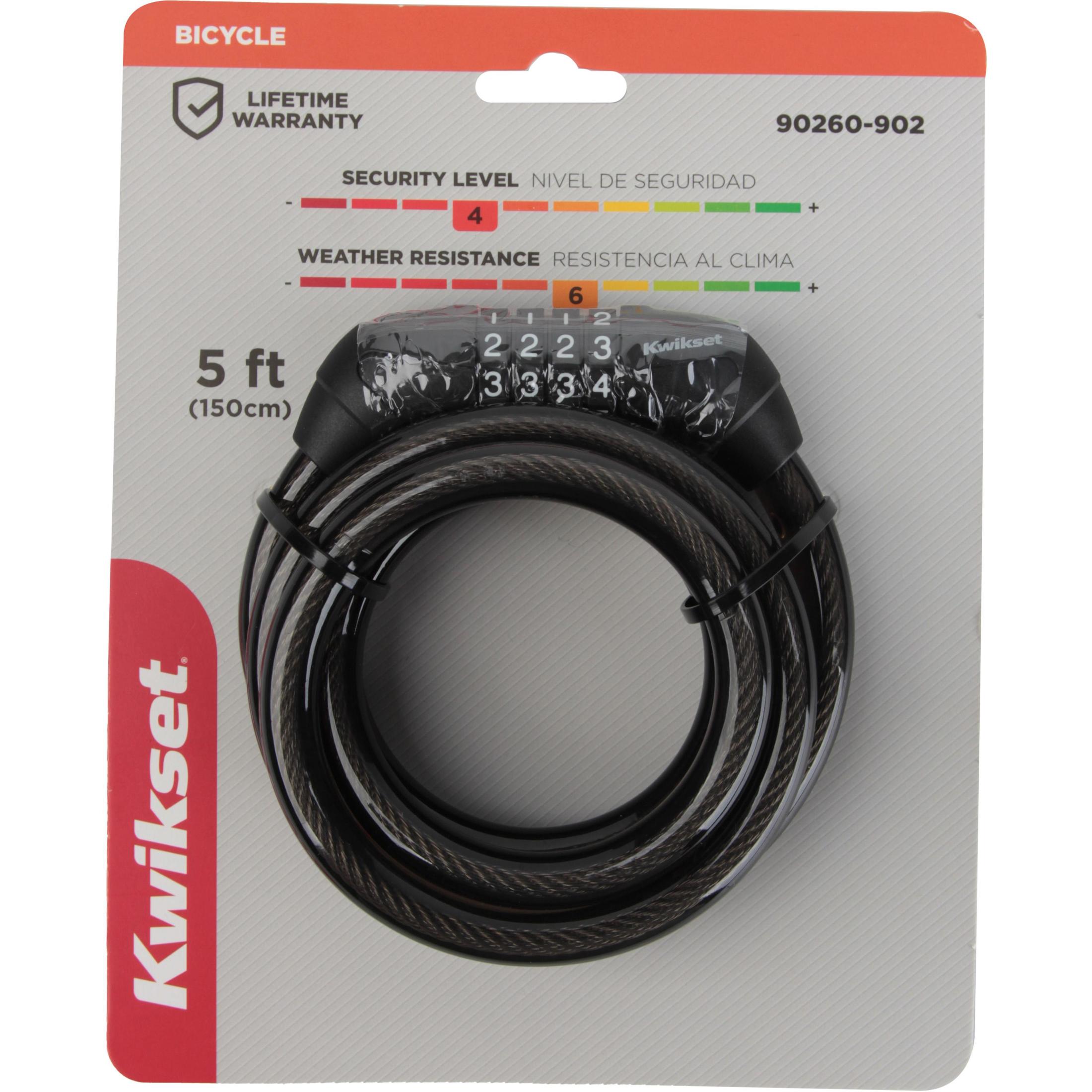 Kwikset 5' x 1/2" Combination Bicycle Cable Lock