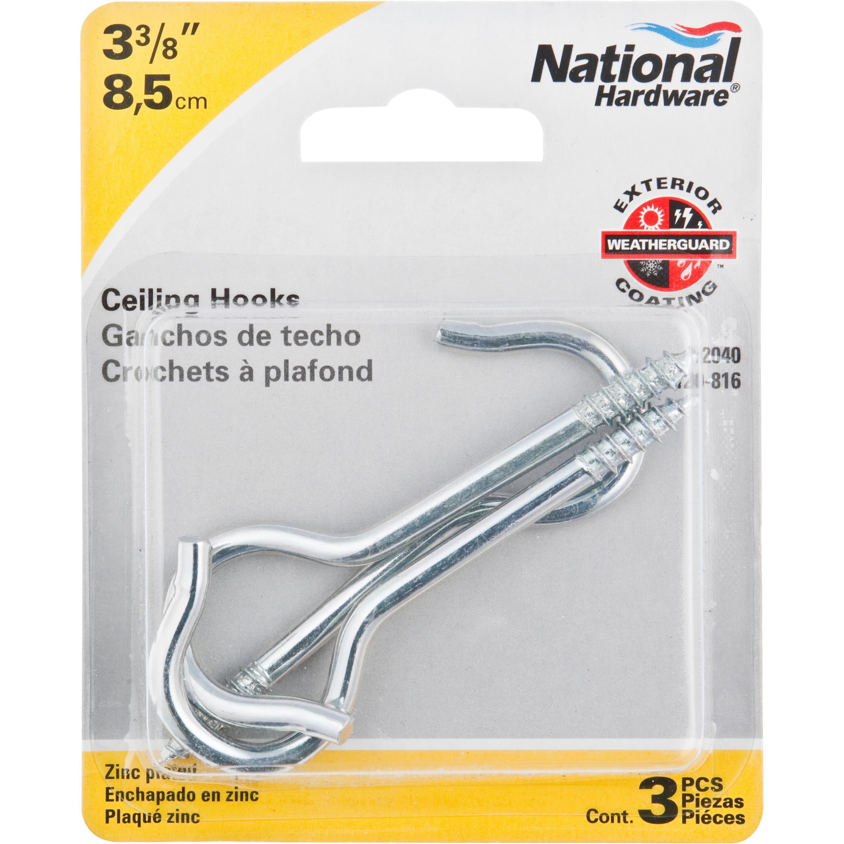 V2040 #6 Ceiling Hook 3/pk - Zinc Plated