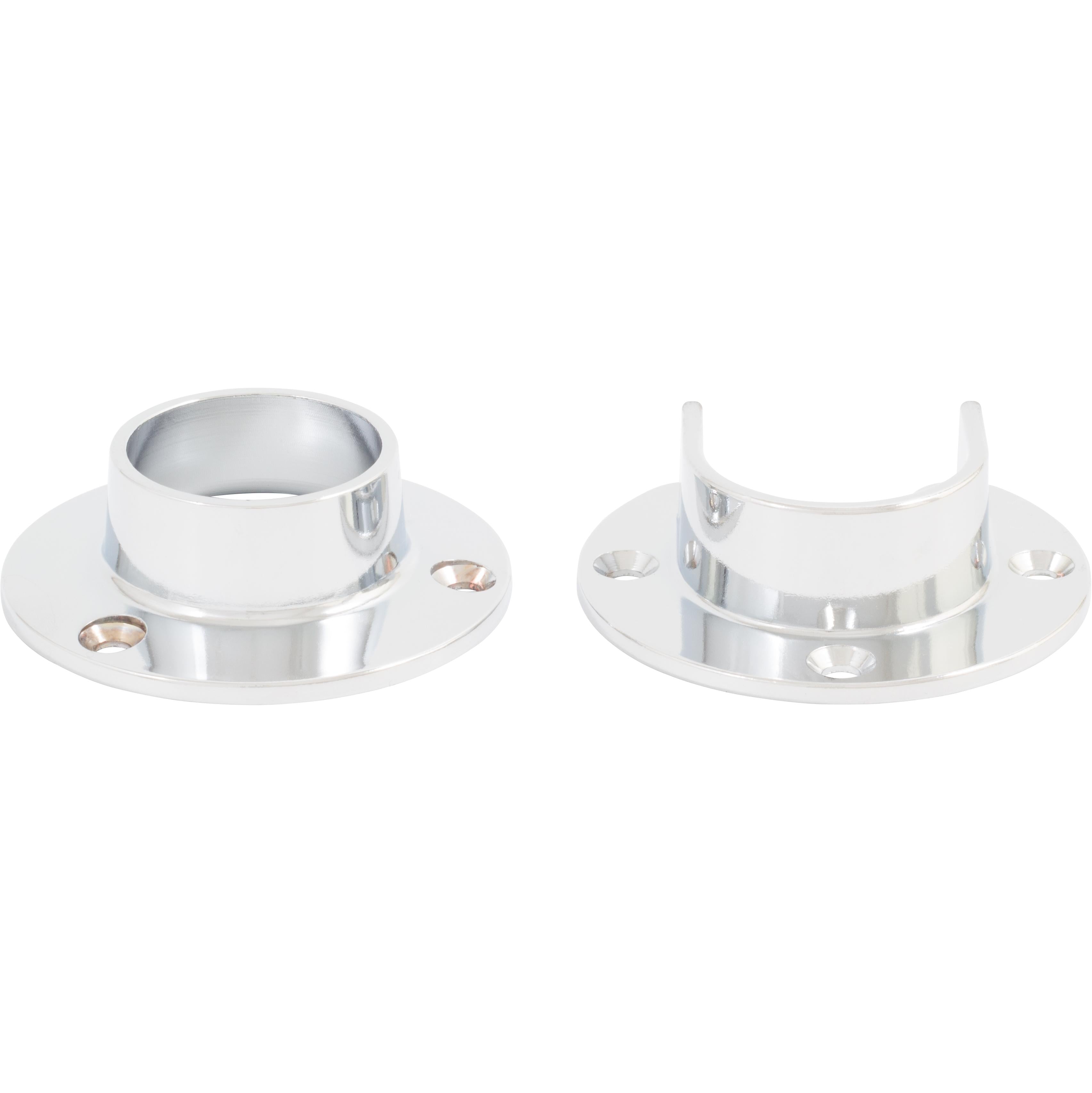 Stone Harbor Hardware Max-Duty Closet Pole End Cap, Polished Chrome