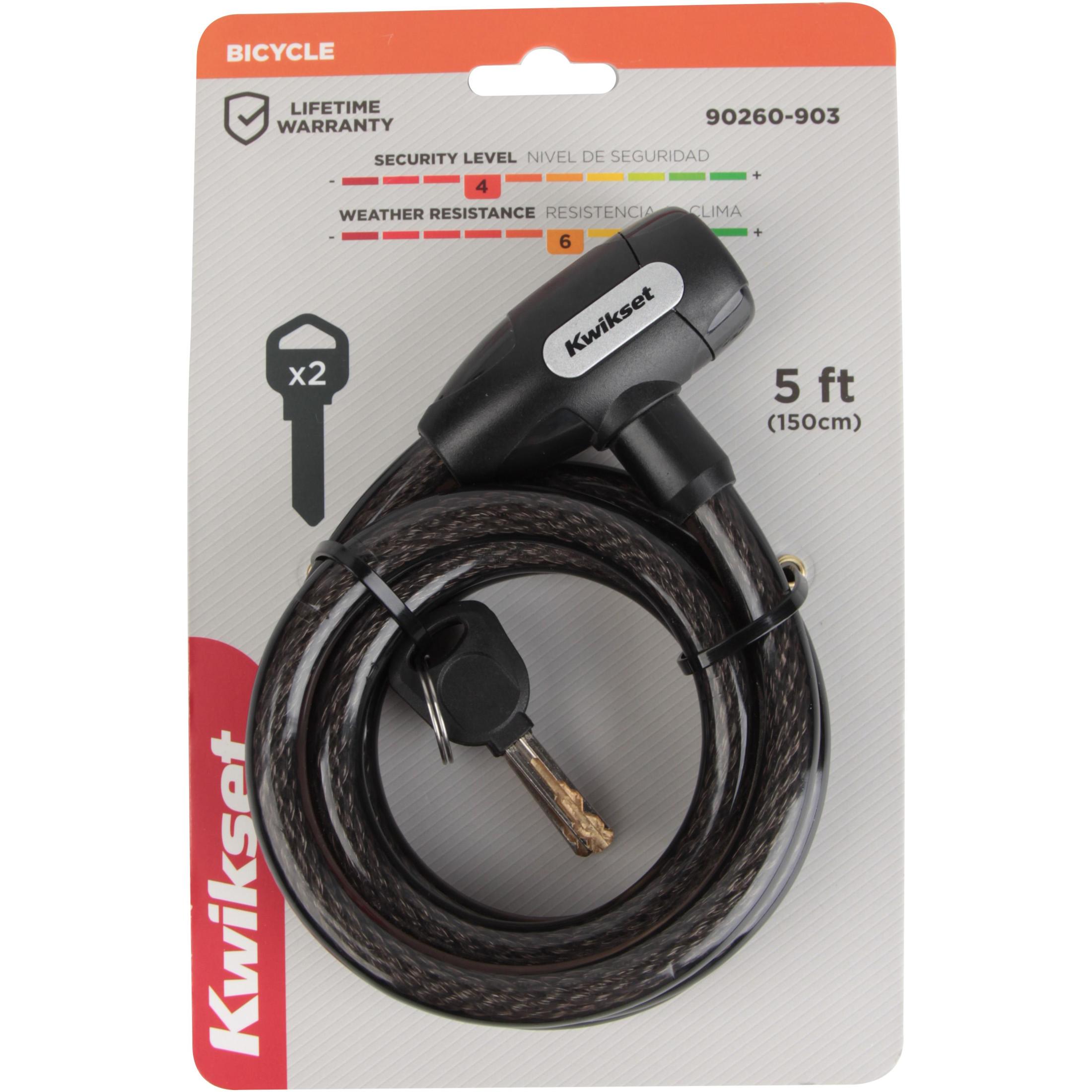 Kwikset 5' x 1/2" Keyed Bicycle Cable Lock