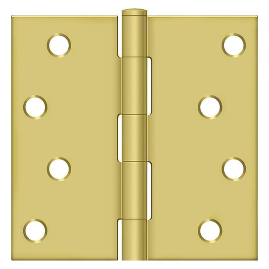 Deltana S44U4-R 4" x 4" SQR Hinge 2/pk - Satin Brass