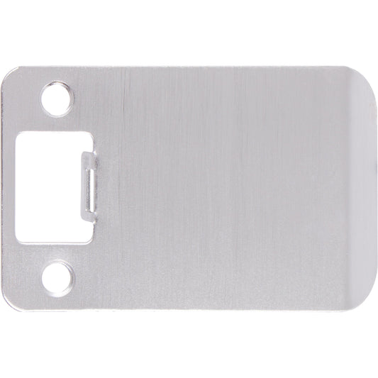 Stone Harbor Hardware Round Corner Extended Lip Strike Plate, 2-1/4" x 3", (3-1/2" Overall Length), Satin Chrome