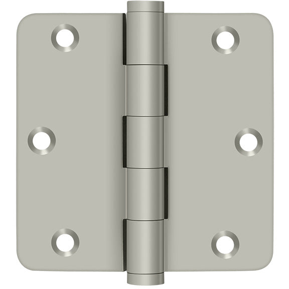3.5" x 1/4R Solid Brass Hinge 2/pk - Satin Nickel