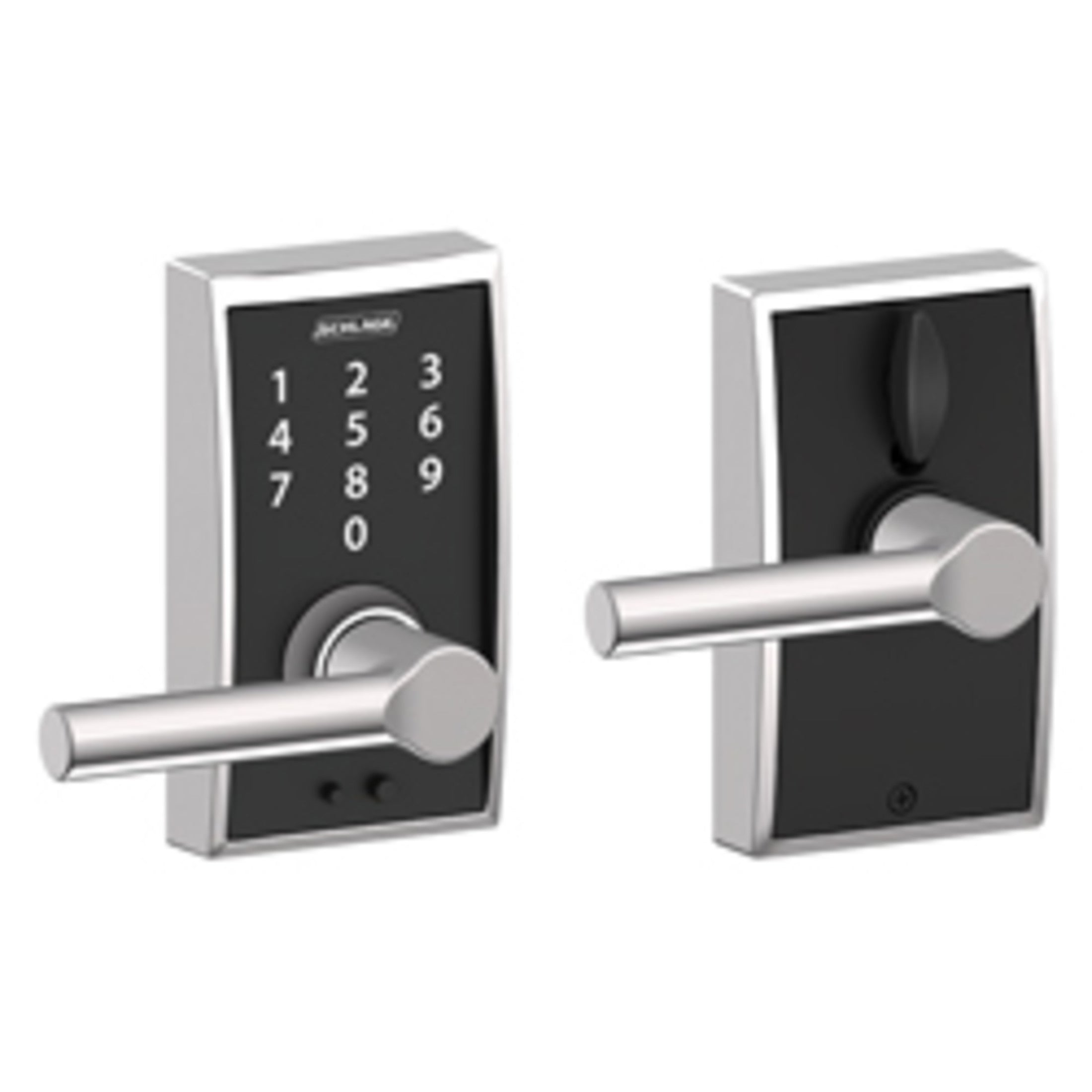 FE695CEN625BRW 16-086 10-027 Broadway / Century Touch Keyless Lever - Polished Chrome