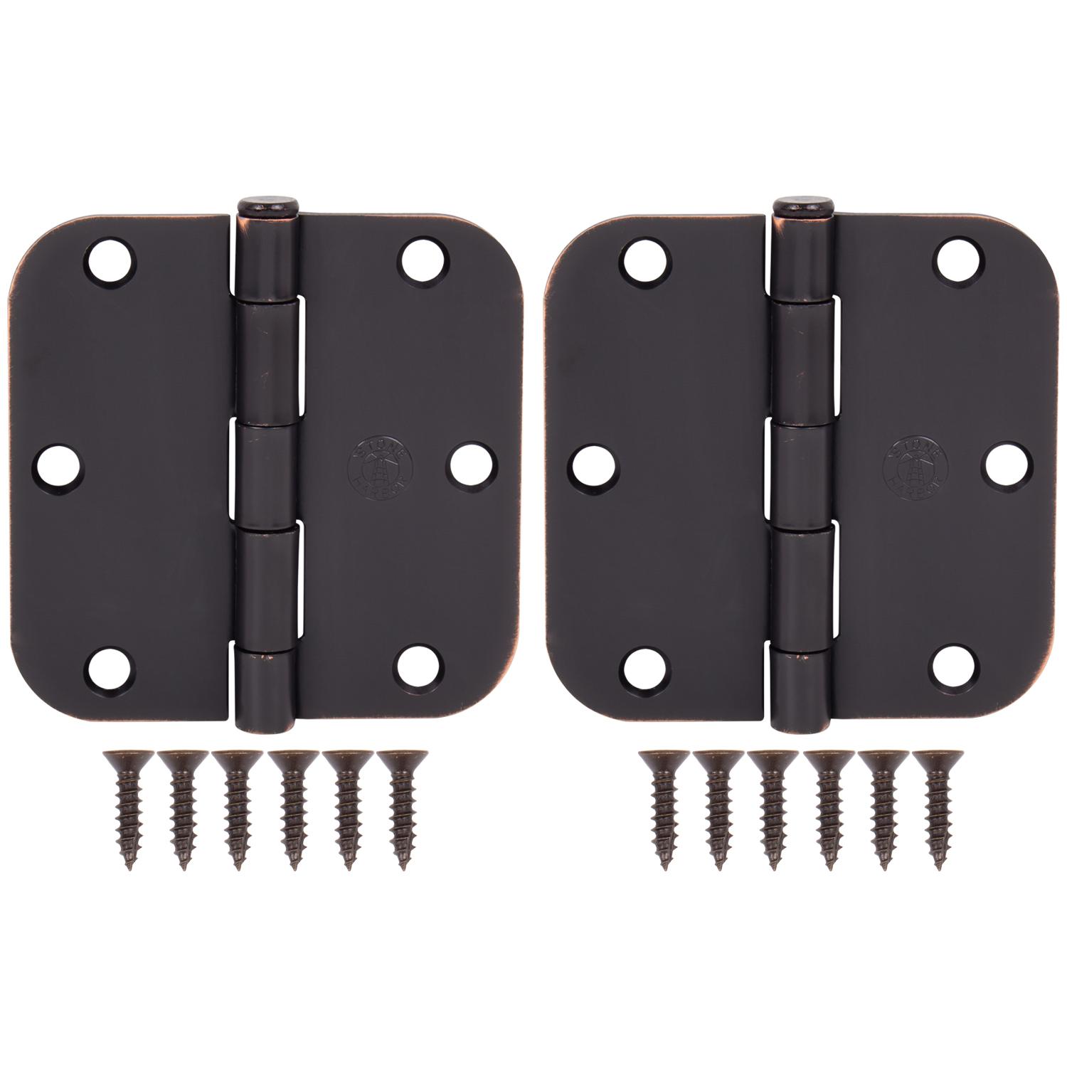 Stone Harbor Hardware 3-1/2" Door Hinges, 5/8" Radius Corner, Vintage Bronze, 2-Pack