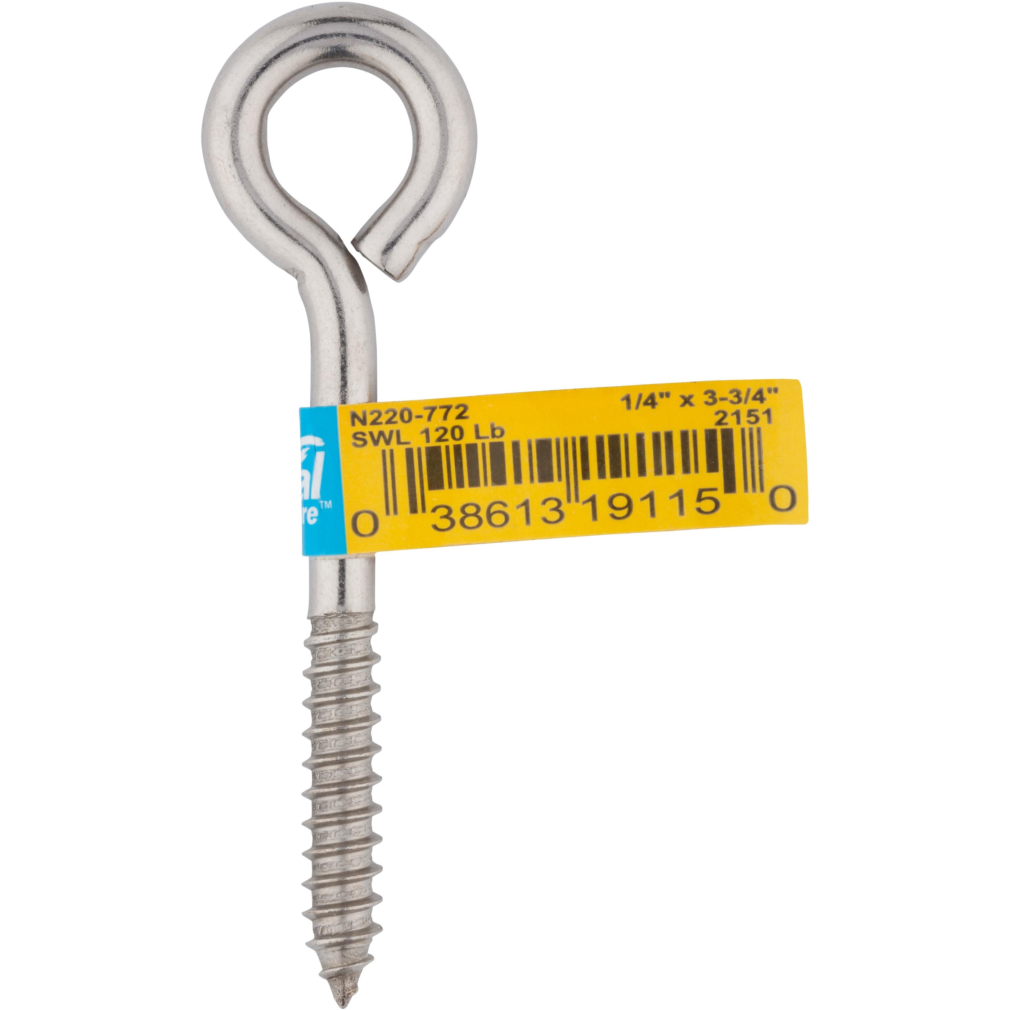 2151BC 1/4" x 3-3/4" Lag Screw Eye - Stainless Steel