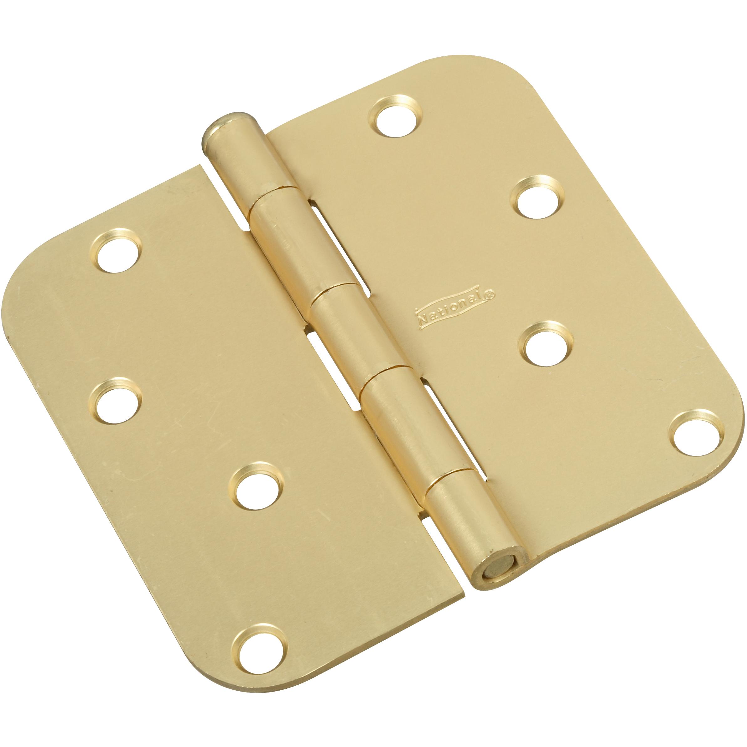 National Hardware - N830-225 SPB512R5/8 4" 5/8R Hinge - Satin Brass