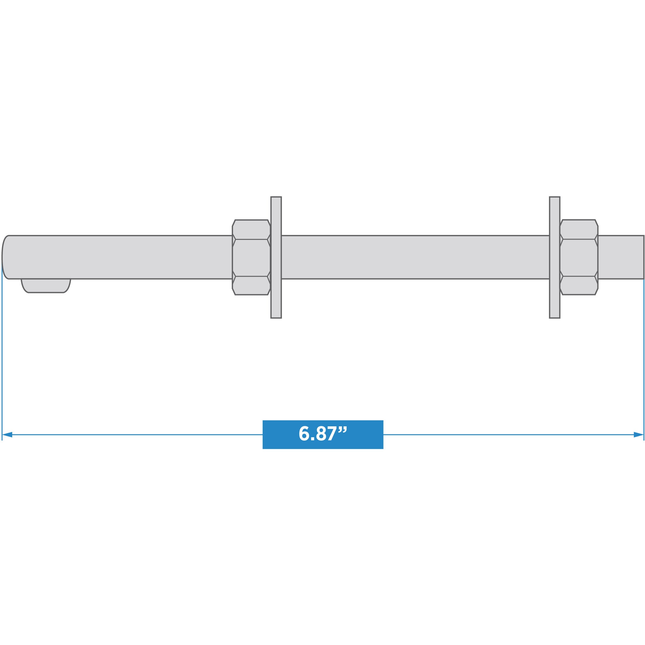 293BC 1/2" x 6" Bolt Hook - Zinc Plated