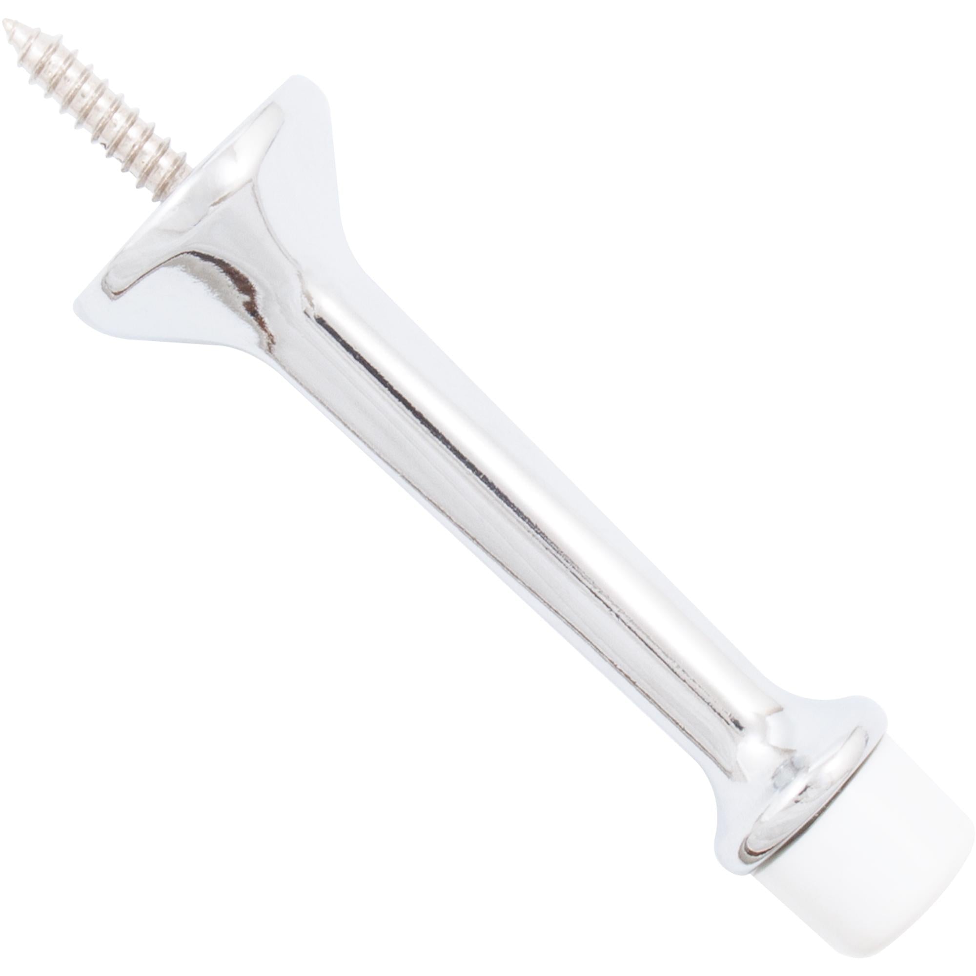 Stone Harbor Hardware Heavy-Duty Solid Door Stop, 3 Inches, Polished Chrome