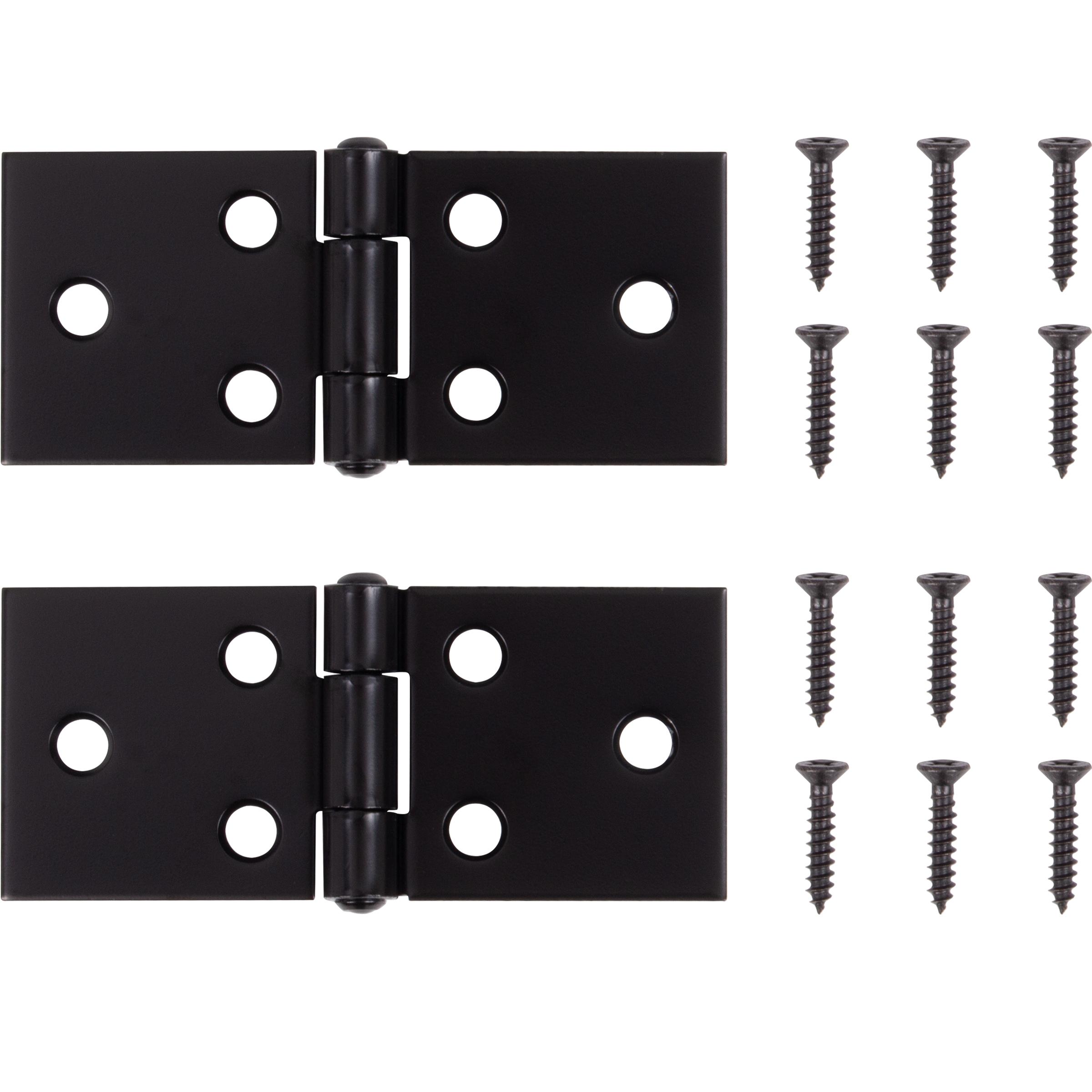 Stone Harbor Hardware Back Flap Hinge, 1-1/2 Inches, 2-Pack, Matte Black