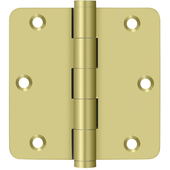 3.5" x 1/4R Solid Brass Hinge 2/pk - Polished Brass