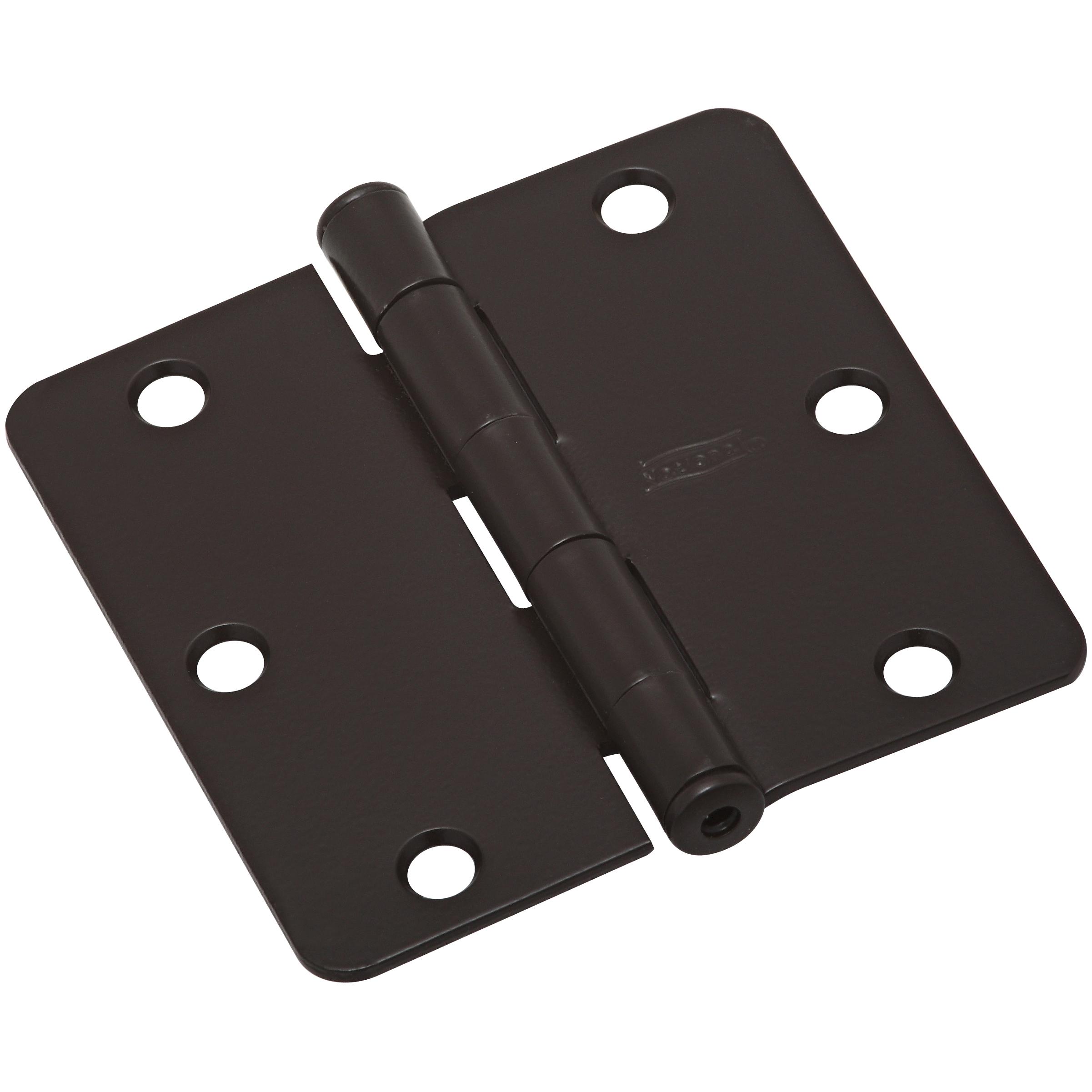 National Hardware - N830-324 V512RC 3-1/2" 1/4R Hinge, 3 pack- Oil-Rubbed Bronze