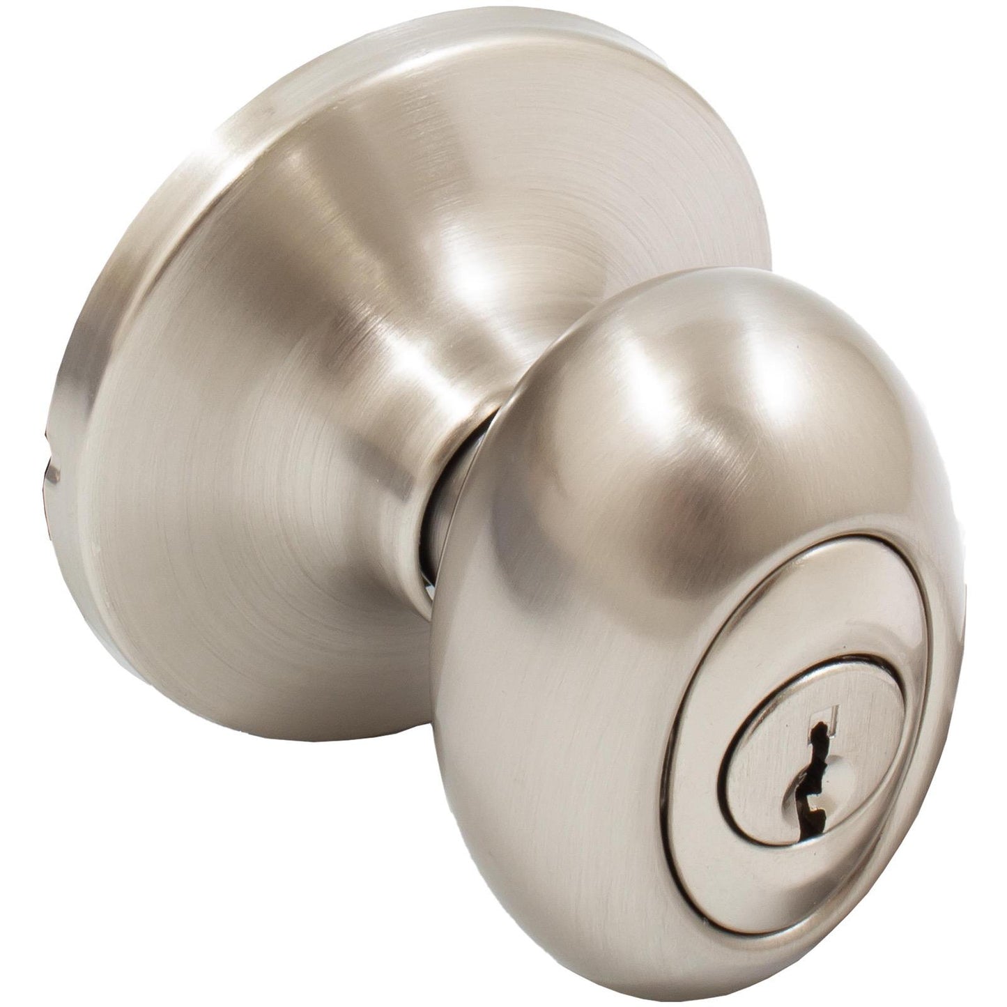 Stone Harbor Hardware Springhill Door Knob, Entry Latch, KW Keyway, Satin Nickel