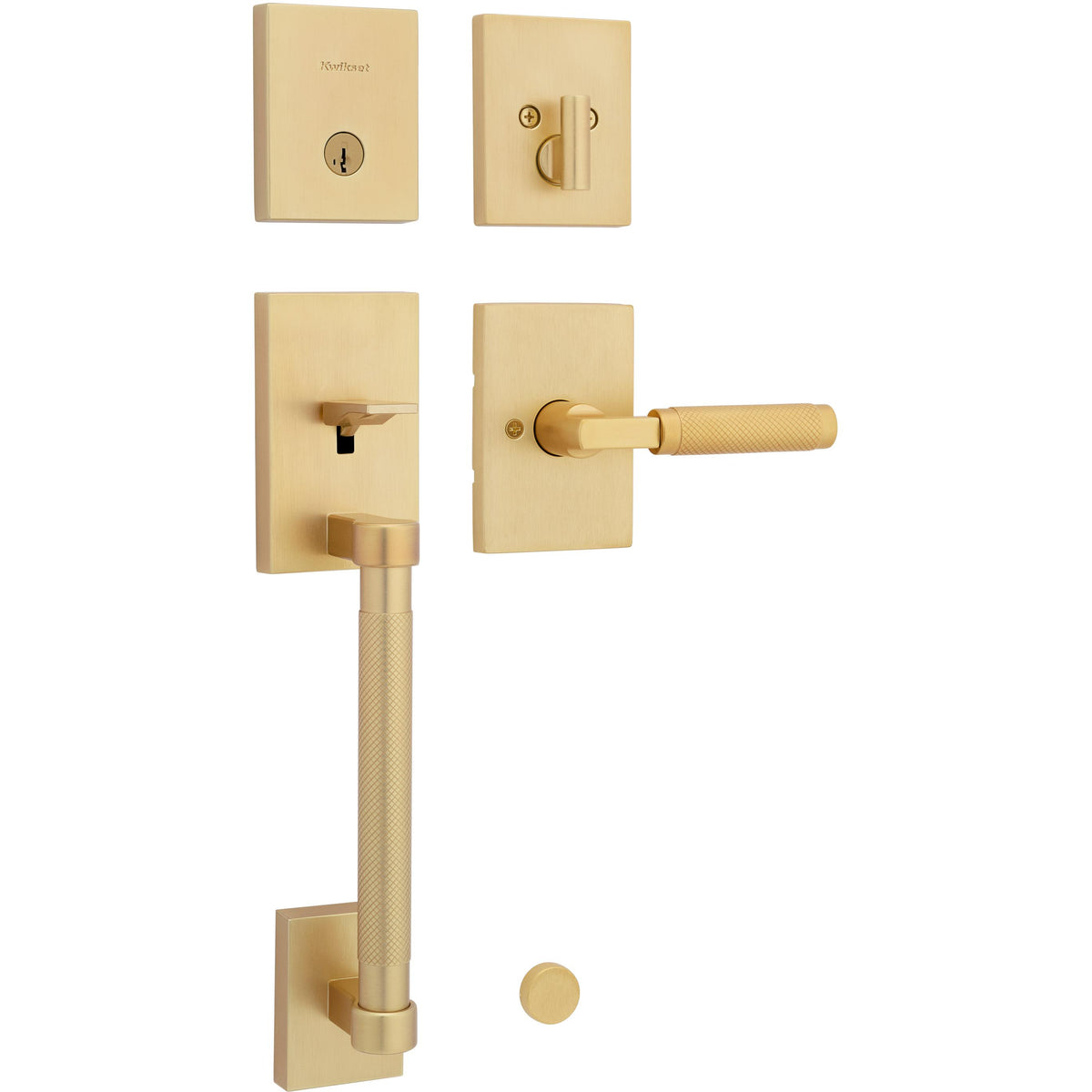 Prava Handleset with Prava - Satin Brass