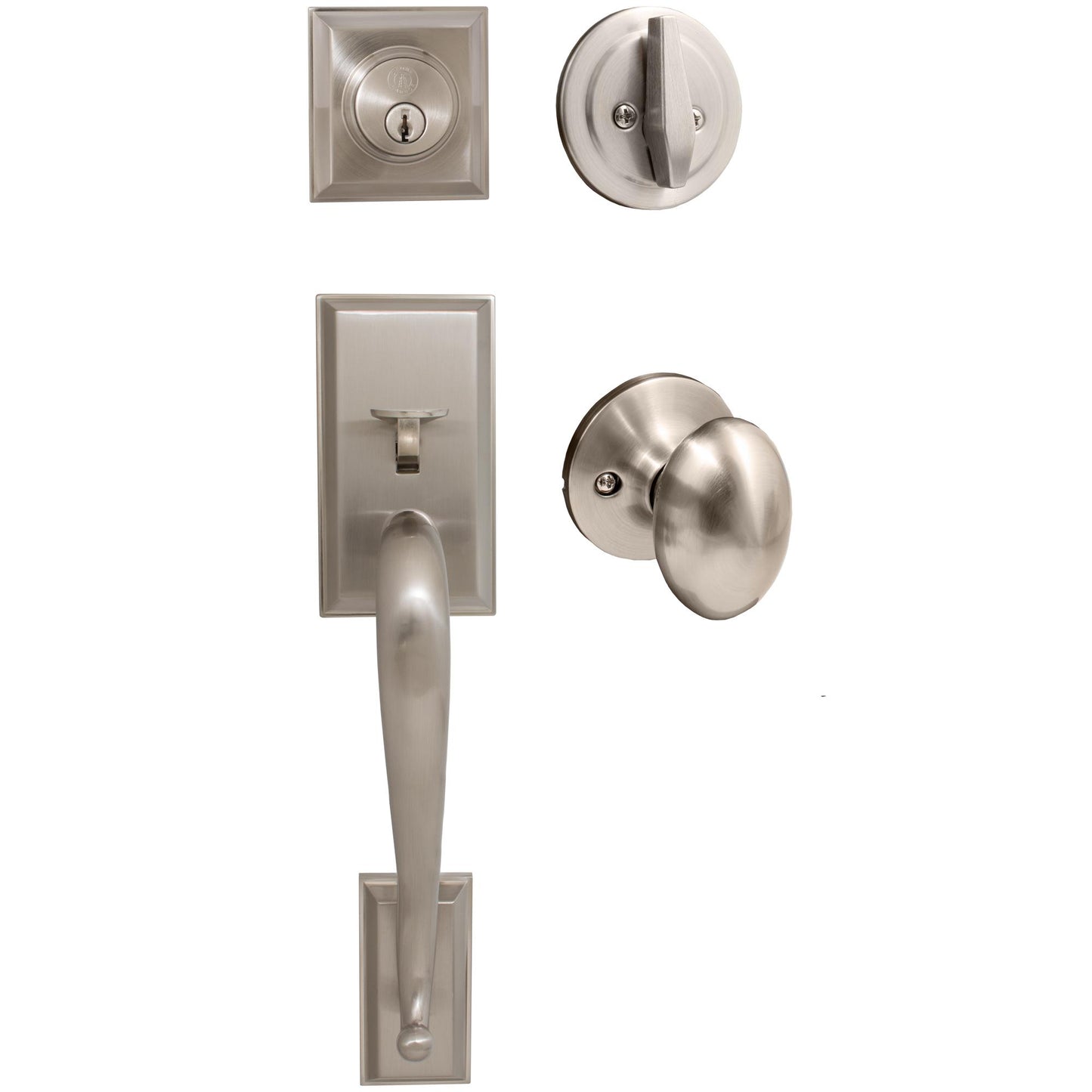 Stone Harbor Hardware Willow Park Handleset, Springhill Interior Trim, KW Keyway, Satin Nickel