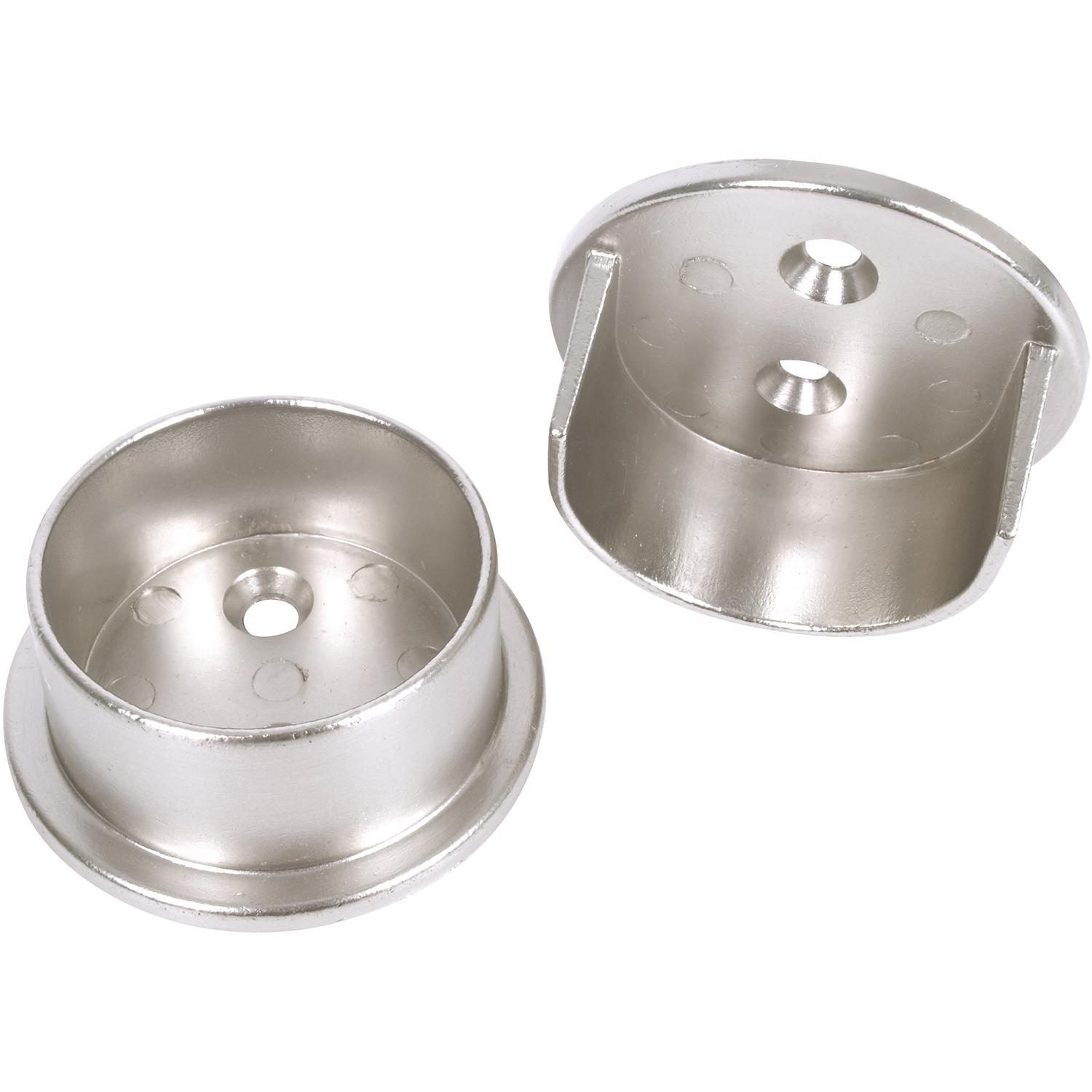 Stone Harbor Hardware Heavy-Duty Pole Sockets, 2 Holes, Satin Nickel