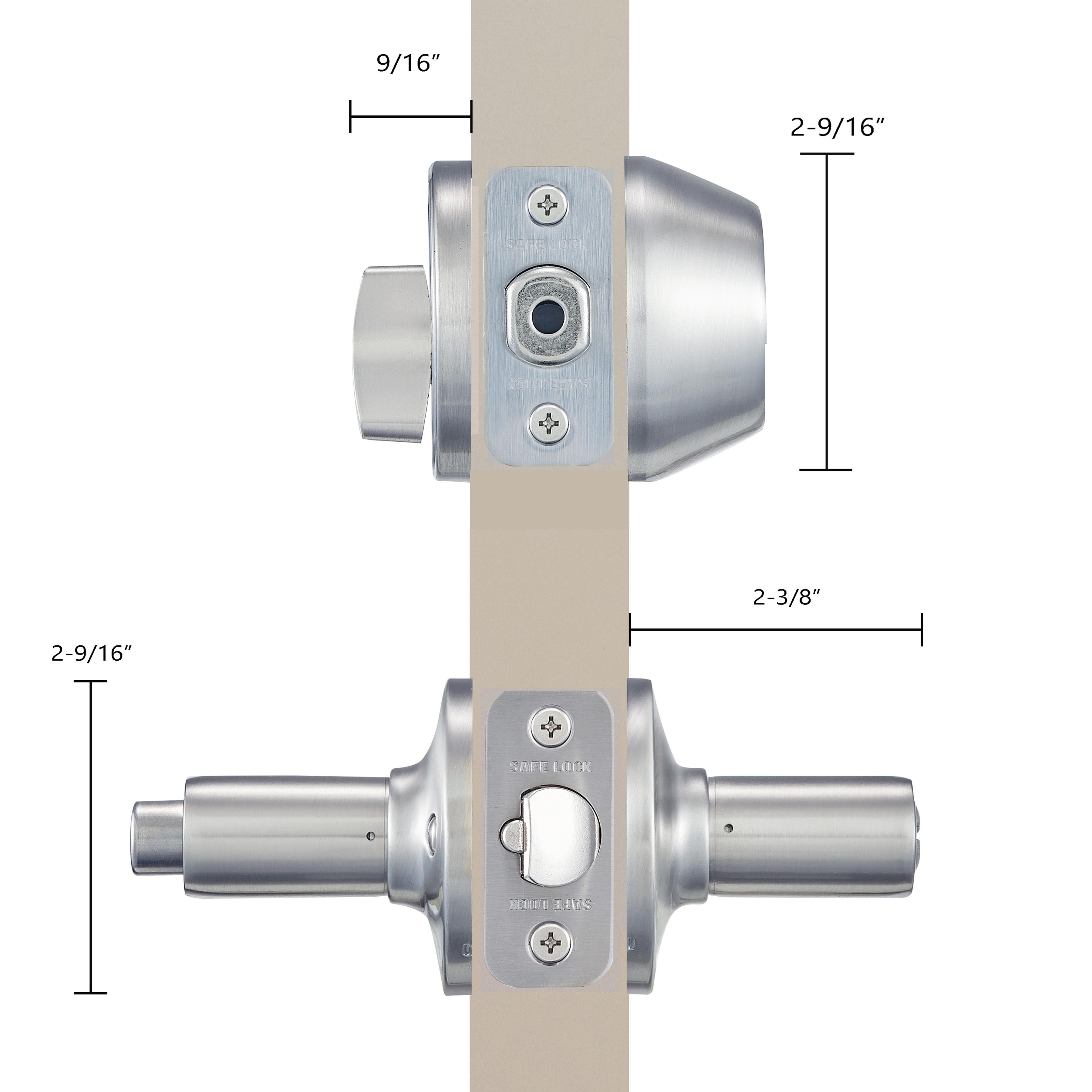 Safe Lock - Winston Lever, Keyed Entry Lever and Single Cylinder Deadbolt Combo Pack - Satin Nickel