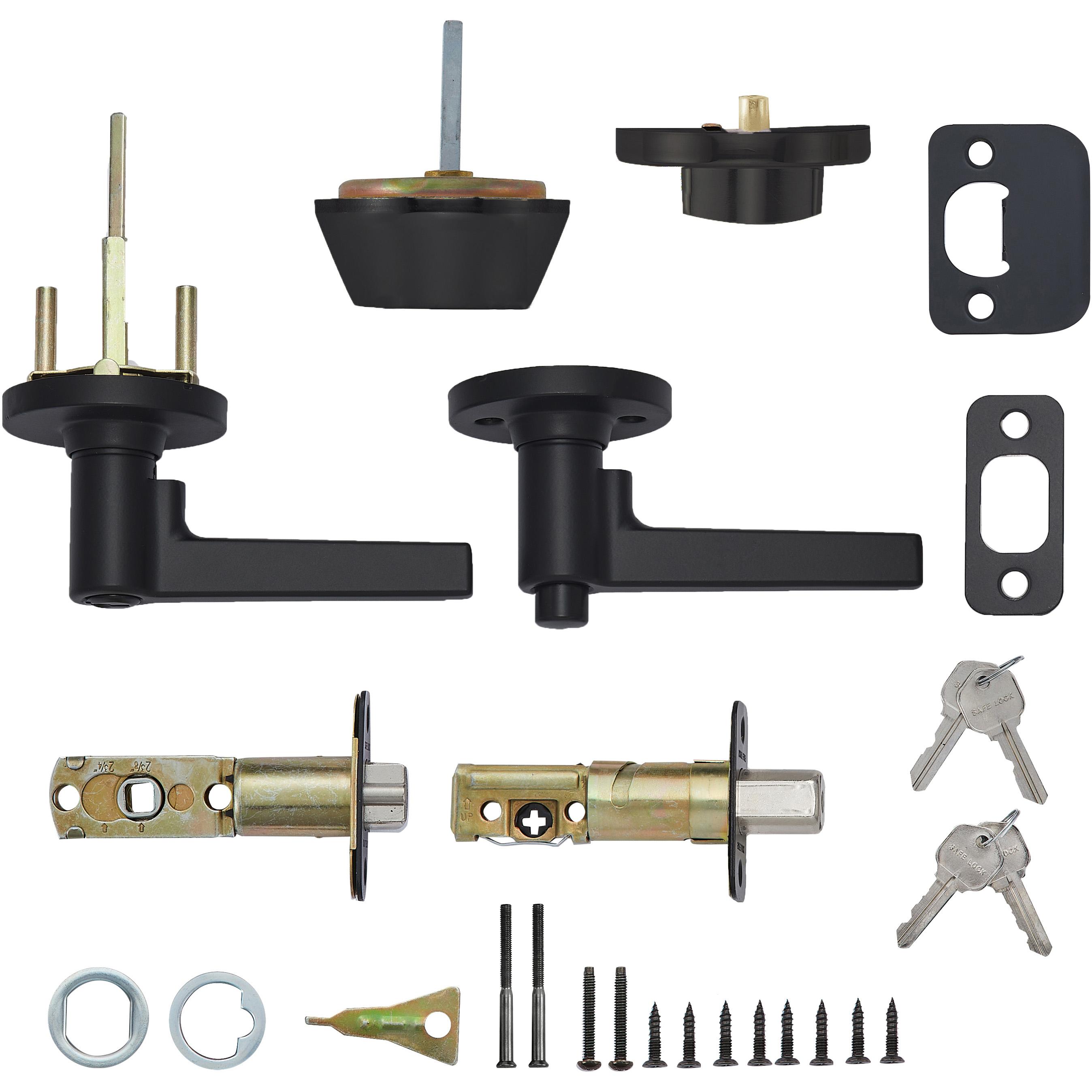 Safe Lock - Daylon Lever, Keyed Entry Lever and Single Cylinder Deadbolt Combo Pack - Matte Black