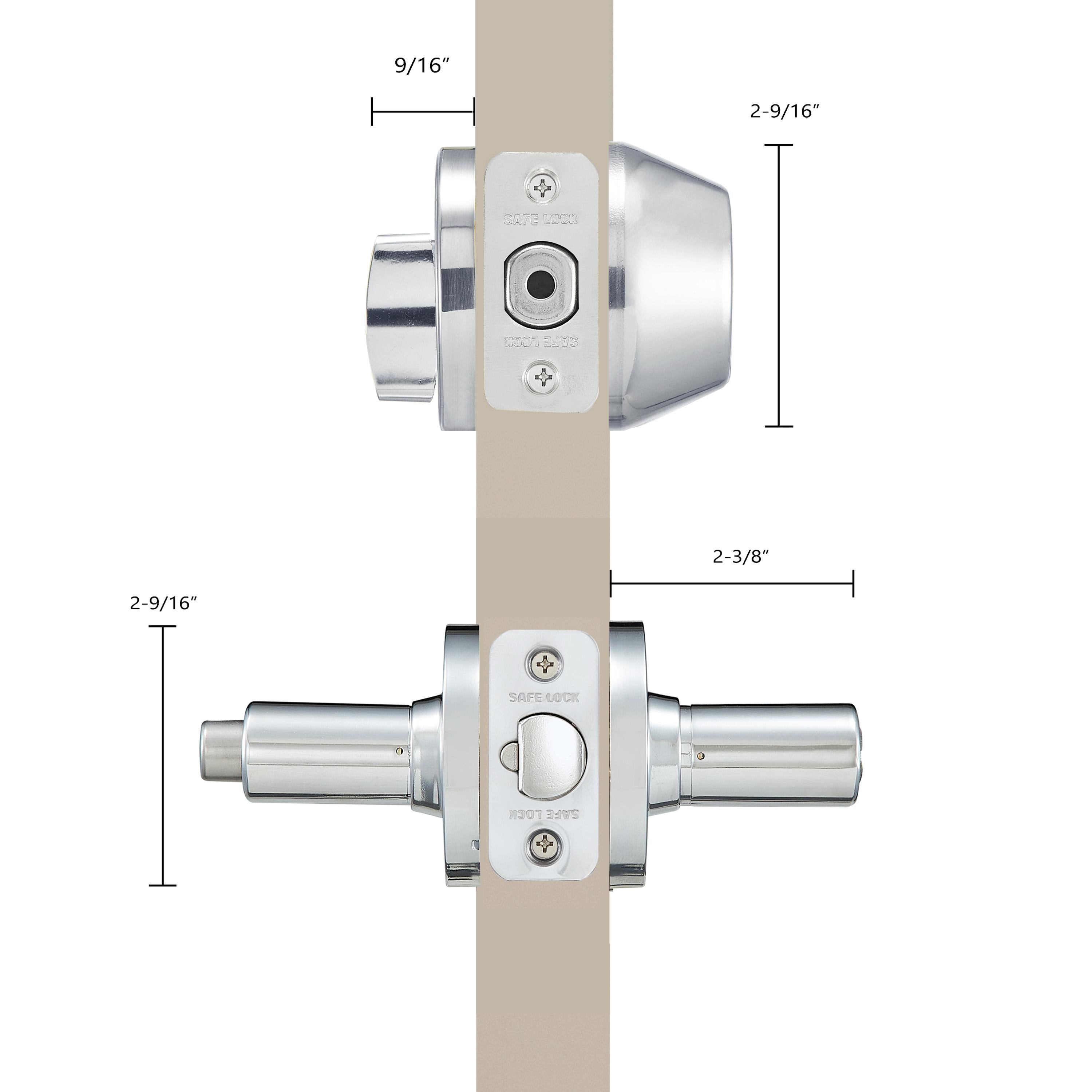 Safe Lock - Daylon Lever, Keyed Entry Lever and Single Cylinder Deadbolt Combo Pack - Polished Chrome