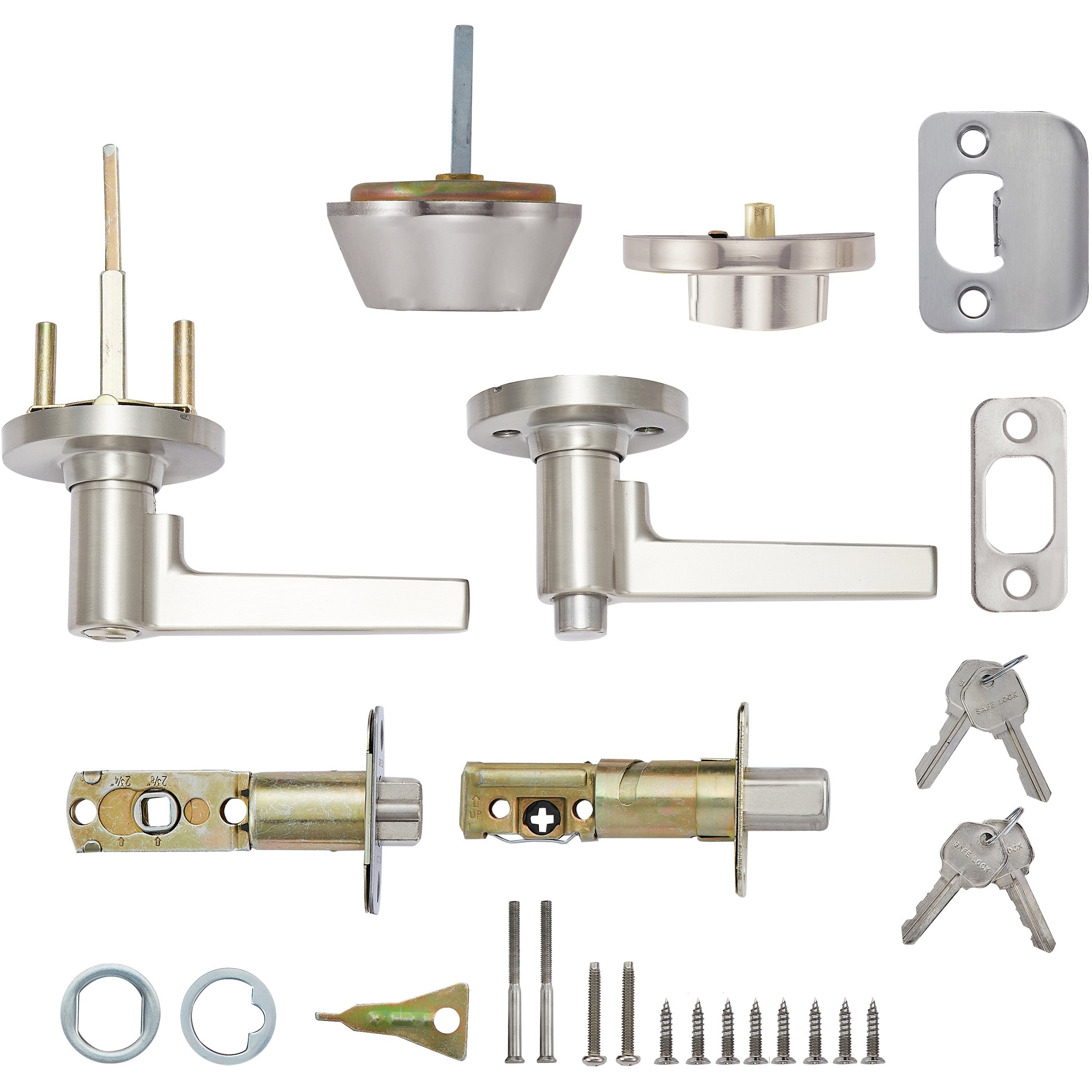 Safe Lock - Daylon Lever, Keyed Entry Lever and Single Cylinder Deadbolt Combo Pack - Satin Chrome