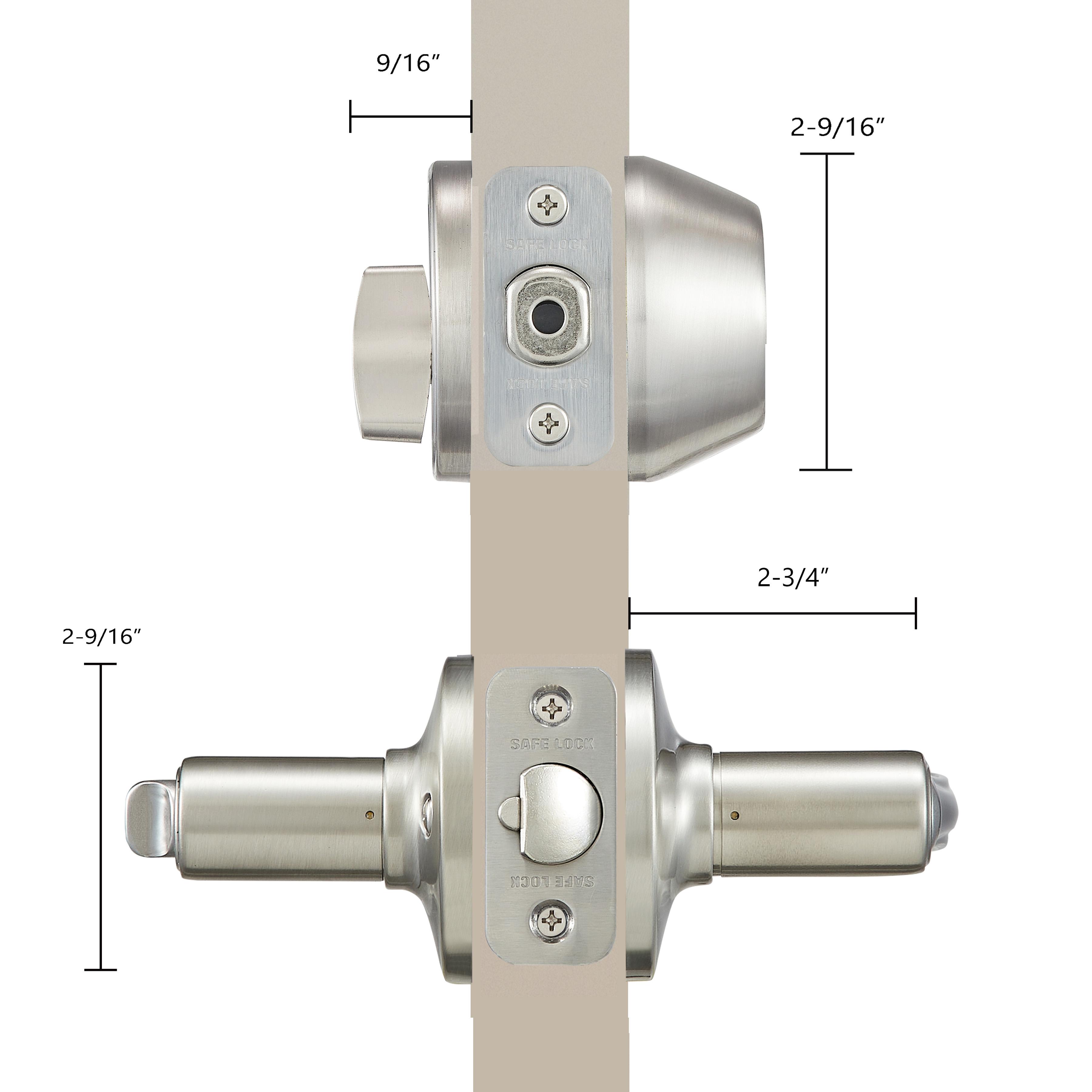 Safe Lock - Grapevine Lever, Keyed Entry Lever and Single Cylinder Deadbolt Combo Pack - Satin Nickel