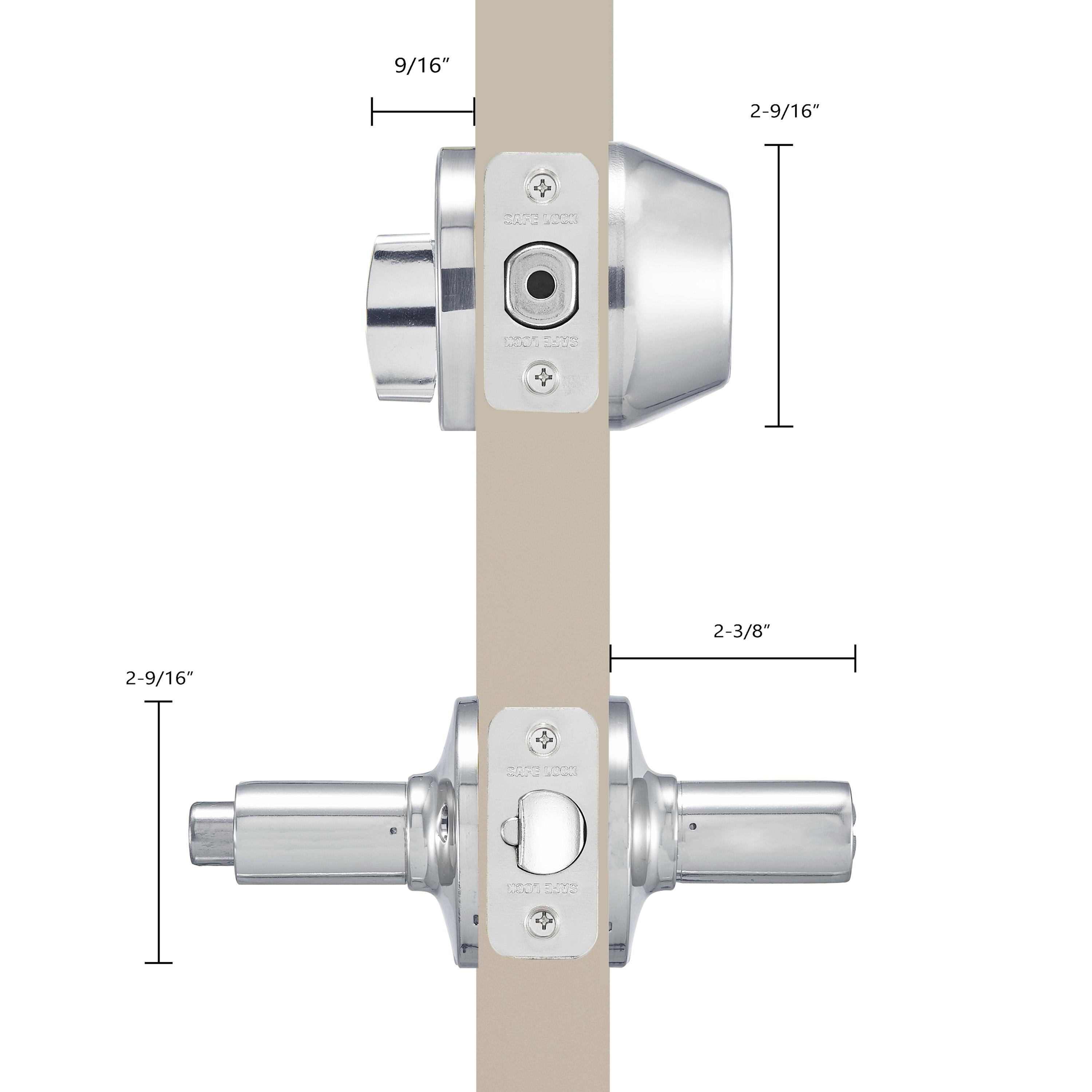 Safe Lock - Winston Lever, Keyed Entry Lever and Single Cylinder Deadbolt Combo Pack - Polished Chrome