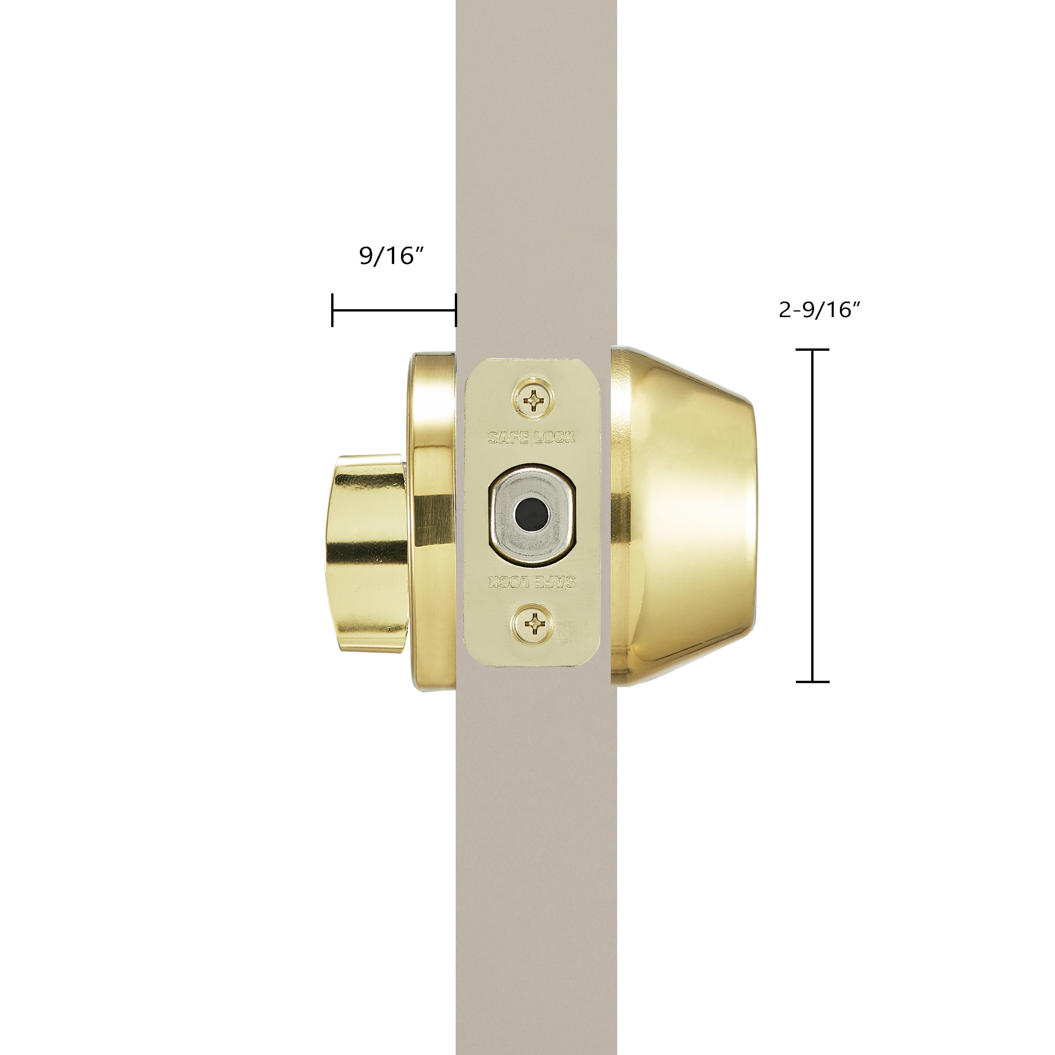 Safe Lock - Single Cylinder Deadbolt for Entry Door - Polished Brass