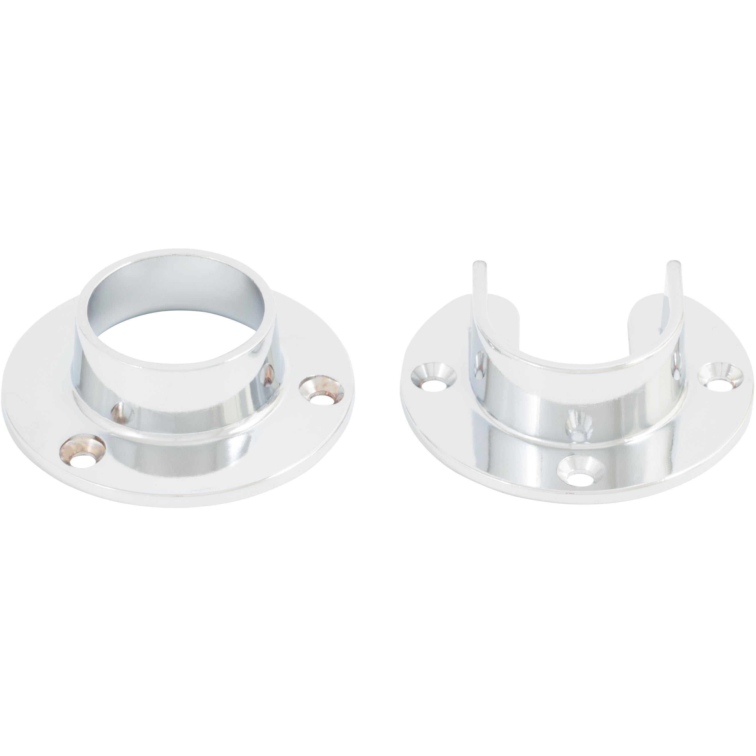 Stone Harbor Hardware Heavy-Duty Pole Sockets, Fits Poles up to 1-5/16" Diameter, Polished Chrome