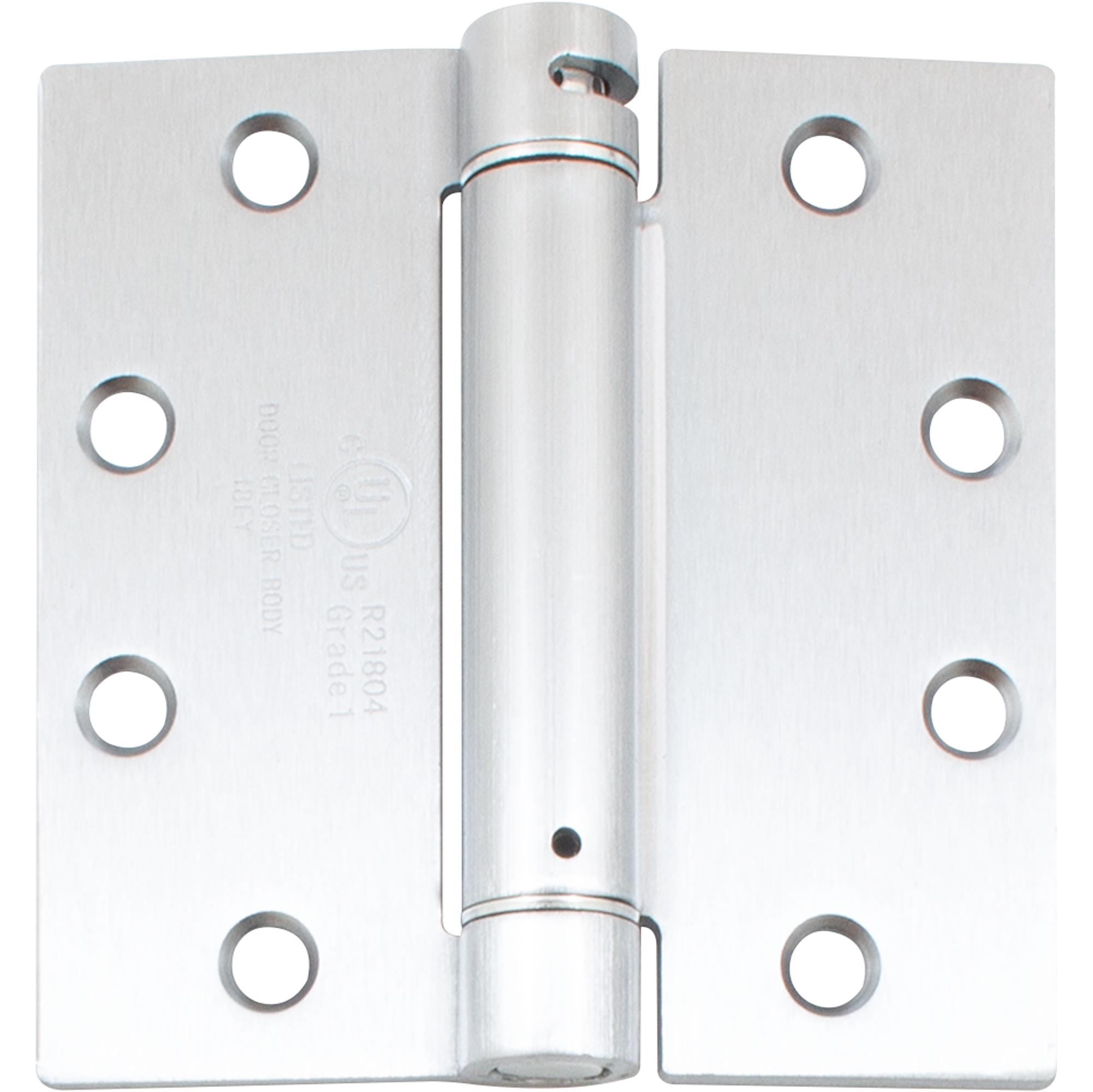 Stone Harbor Hardware Commercial Grade Self-Closing Door Hinge, 4-1/2 Inches, Square Corner, .134 Gauge, Satin Chrome