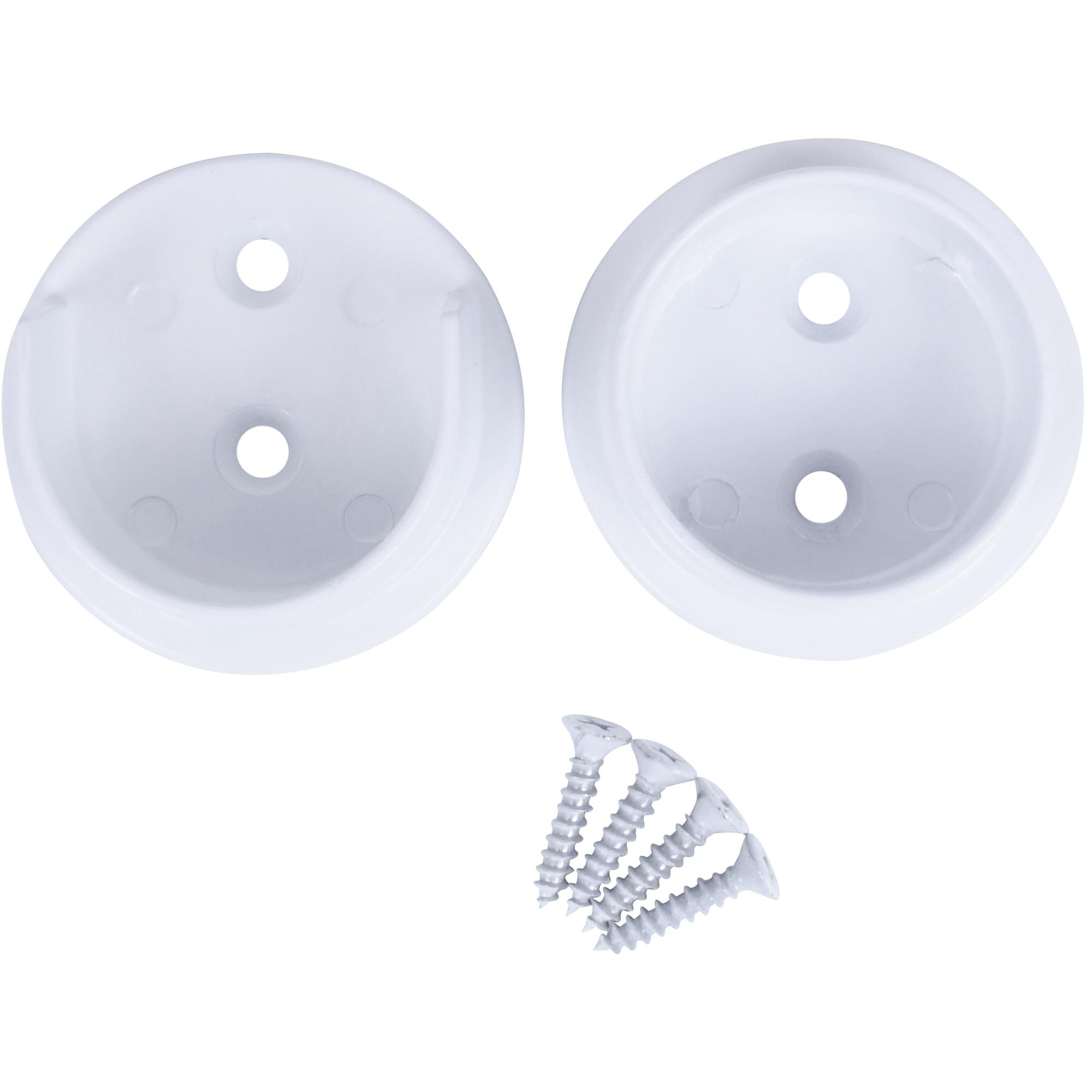 Stone Harbor Hardware Heavy-Duty Pole Sockets, 2 Holes, White