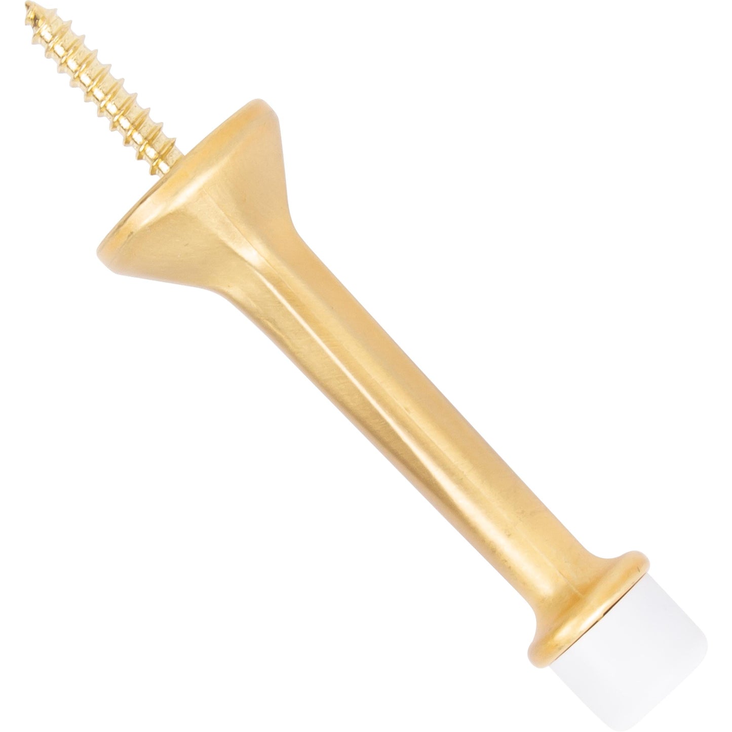 Stone Harbor Hardware Heavy-Duty Solid Door Stop, 3 Inches, Satin Brass