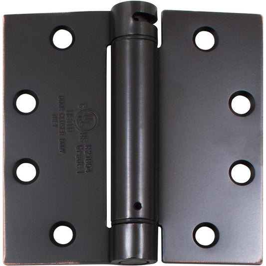 Stone Harbor Hardware Commercial Grade Self-Closing Door Hinge, 4-1/2 Inches, Square Corner, .134 Gauge, Oil-Rubbed Bronze