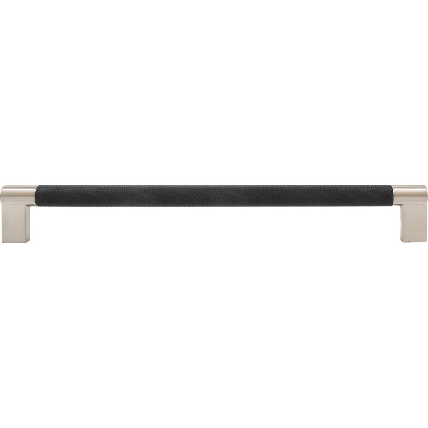 Stone Harbor Hardware Urban Cabinet Pull, 224 Millimeters, Matte Black with Satin Nickel Ends