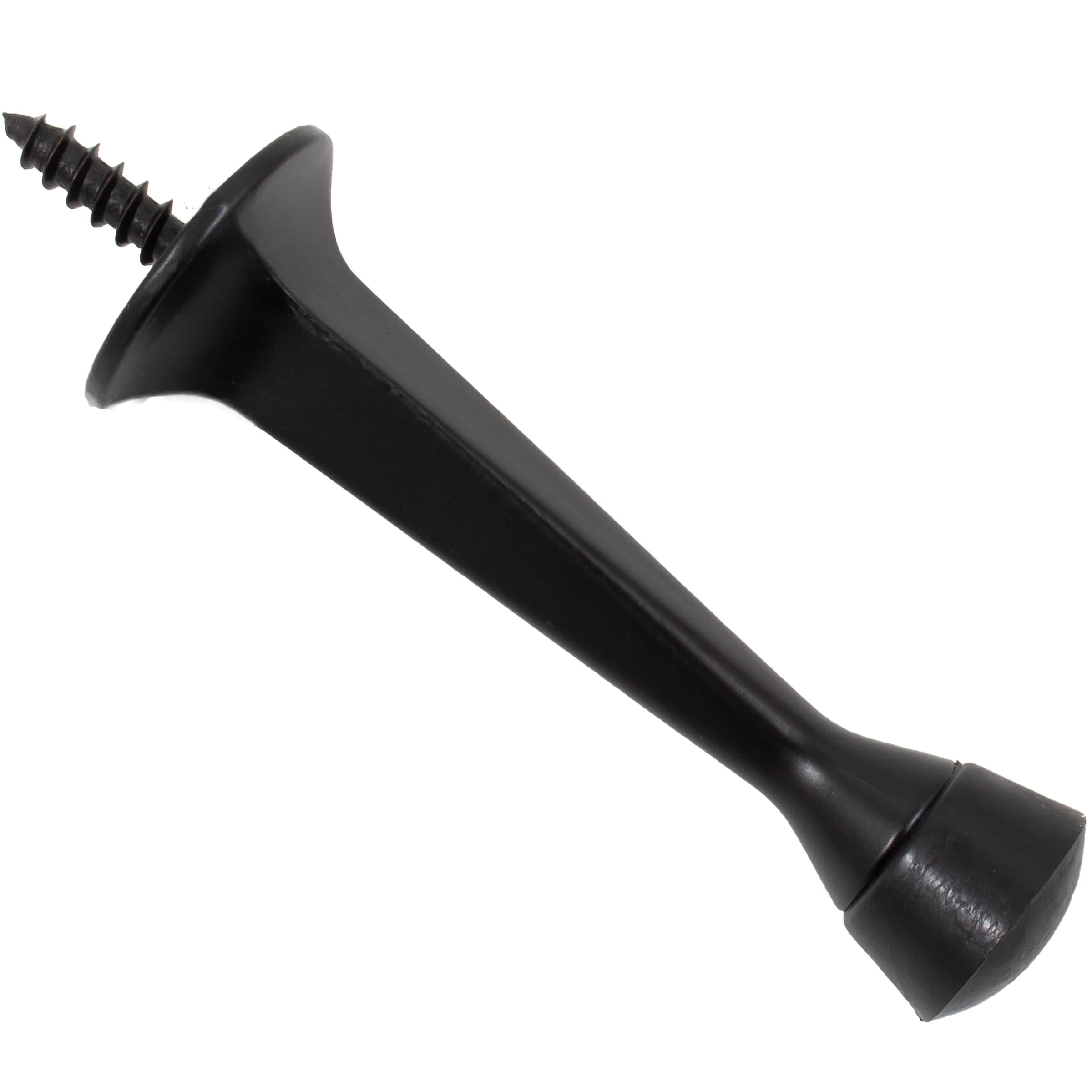 Stone Harbor Hardware Standard-Duty Solid Door Stop, 3 Inches, Matte Black
