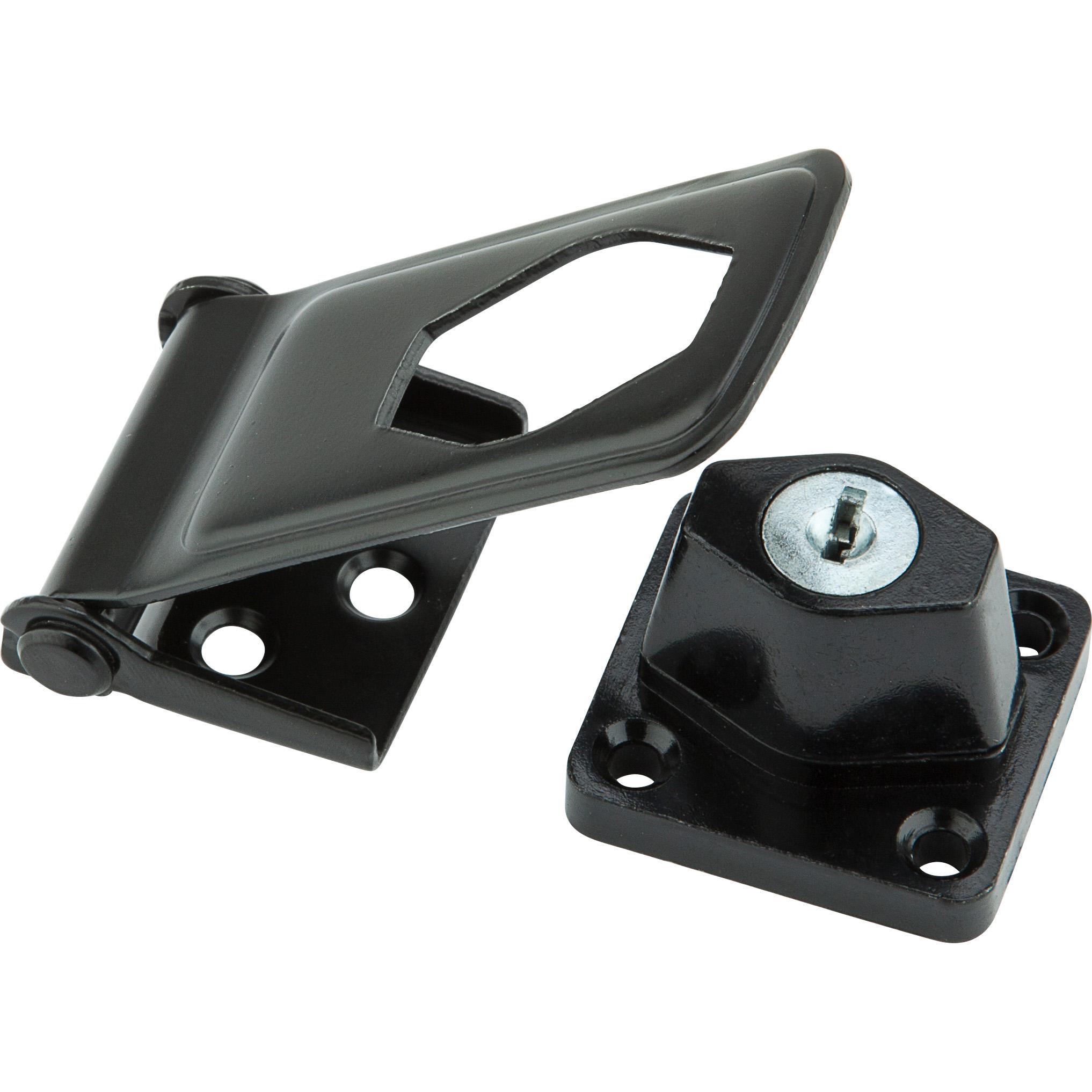 V921 3-1/2" Keyed Hasp Lock 1/pk - Matte Black
