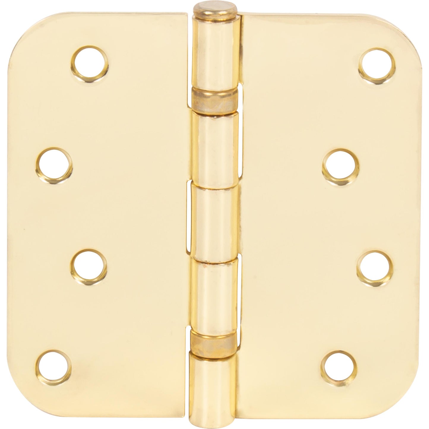 Stone Harbor Hardware 4" Ball-Bearing Door Hinges, 5/8" Radius Corner, Polished Brass, 2-Pack