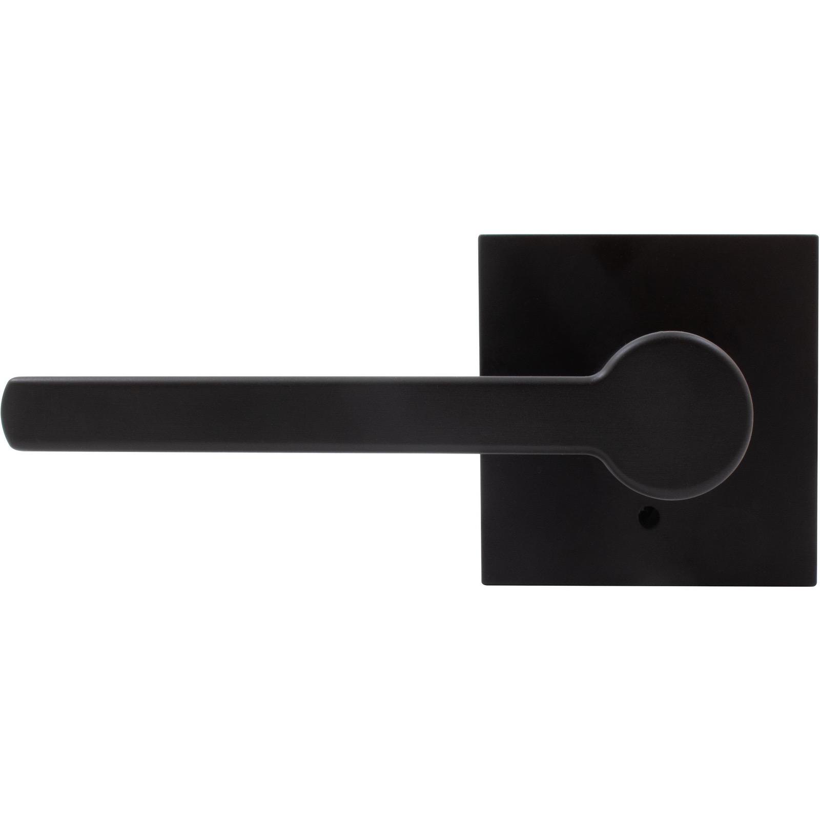 Stone Harbor Hardware Vienna Door Lever with Square Rosette, Privacy (Bed/Bath) Latch, Matte Black