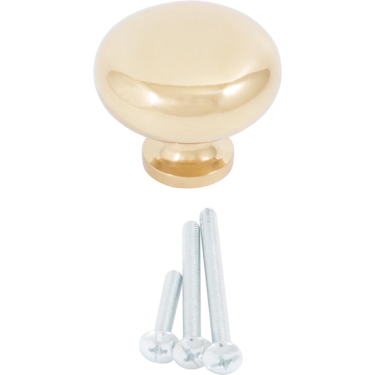 Stone Harbor Hardware Bi-Fold Closet Door Knob, 1-1/2 Inches, Polished Brass